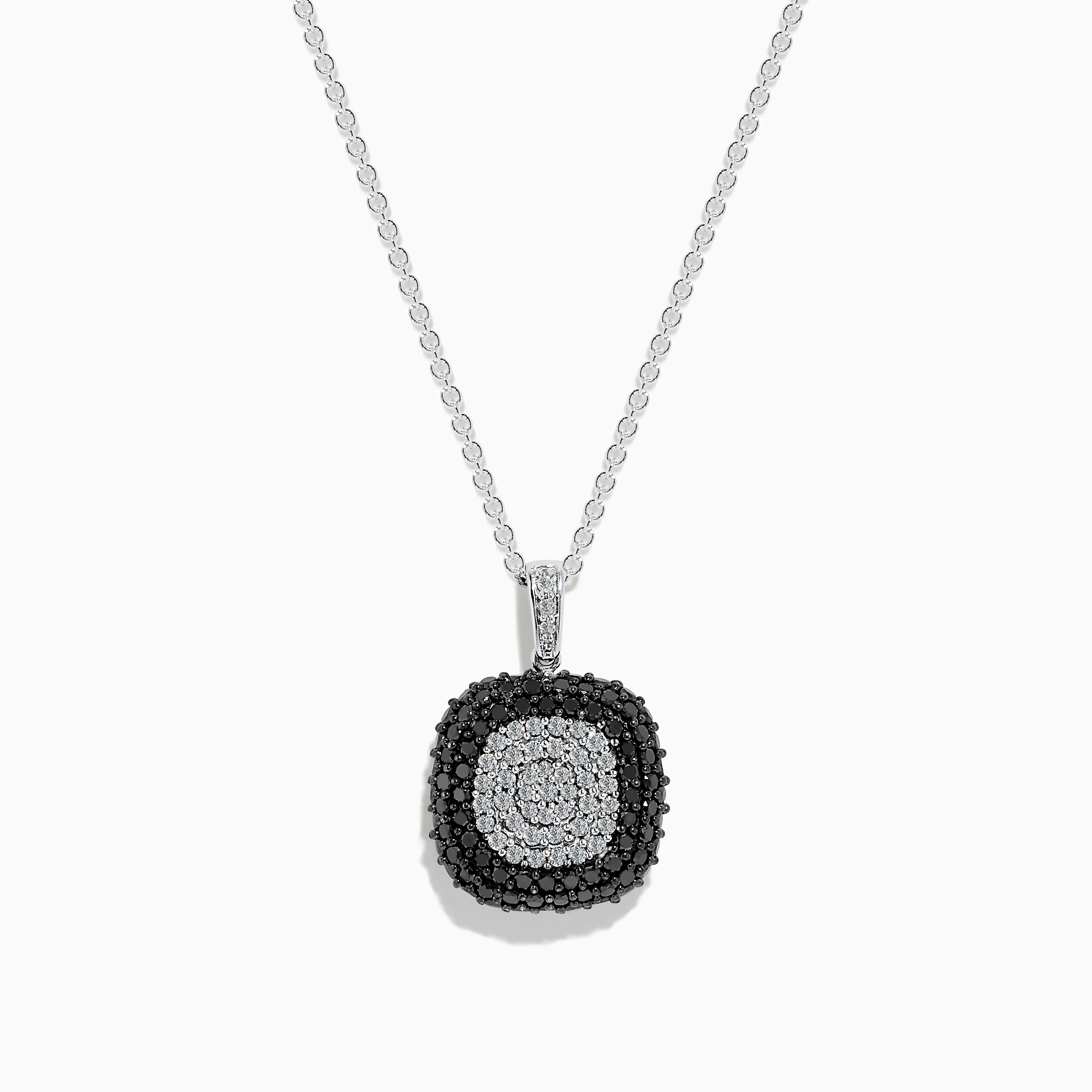 0.50 Carat Sterling Silver Elephant Pendant - Round Black And White Diamonds, 1/2 CTW, Includes 18 Inch Chain