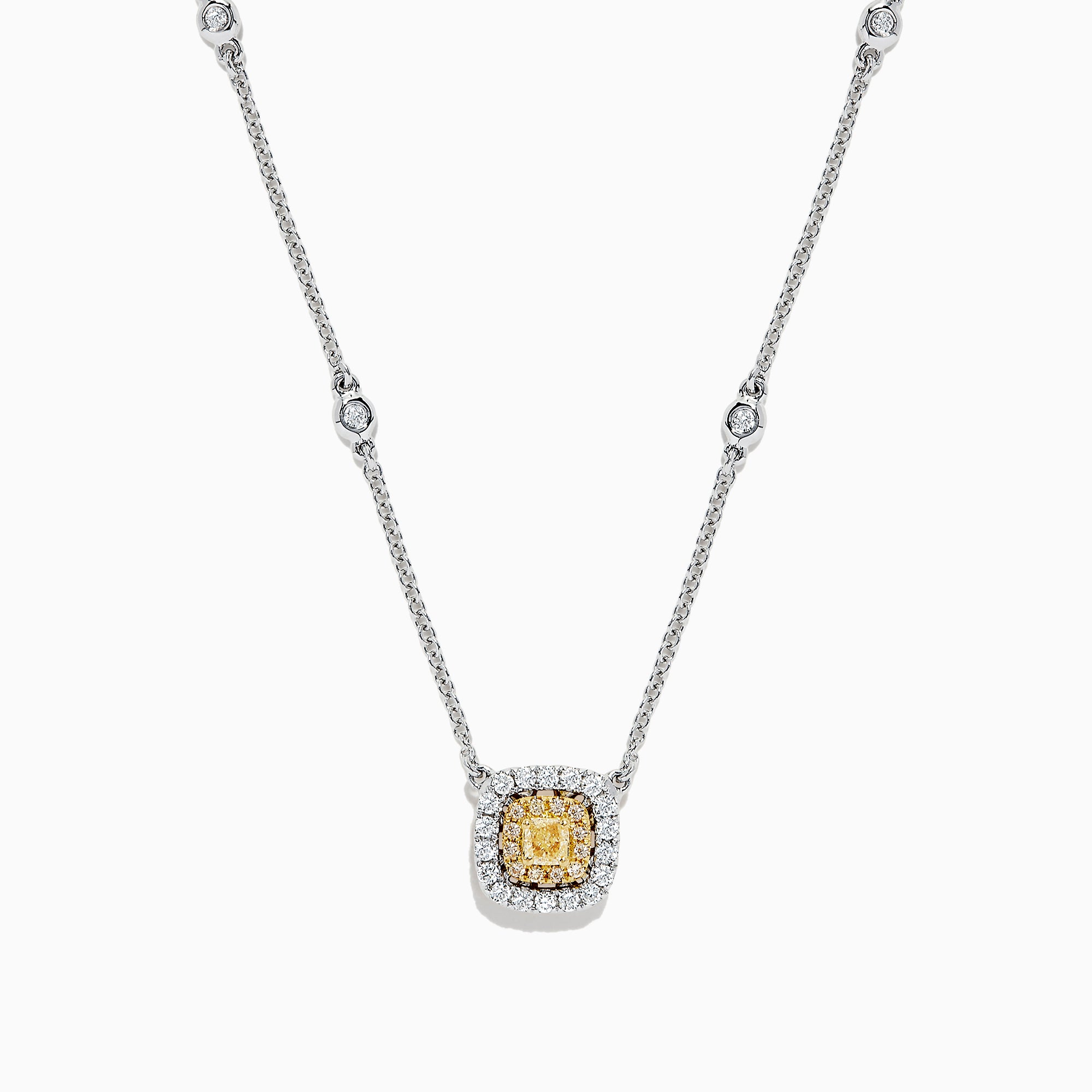 Effy Canare 18K 2-Tone Gold Yellow & White Diamond Necklace, 0.68 TCW