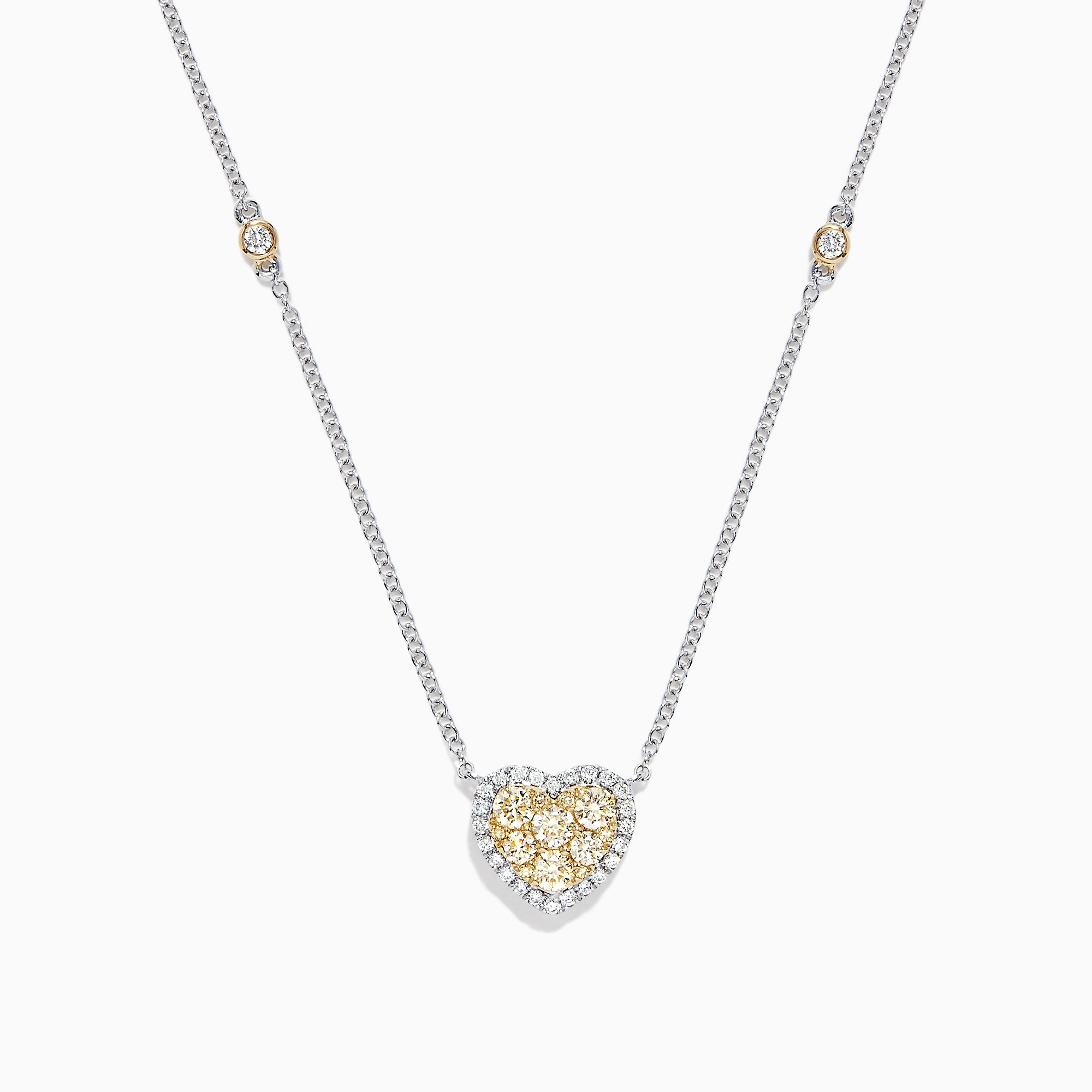 Buy D'oro by EFFY .75 Ctw Diamond Pavé Diamond Heart Pendant Necklace in  14K Yellow & White Gold Online in India - Etsy