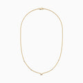 The DOro 14K Yellow Gold Diamond Station Necklace (0.23 TCW) features four small round diamonds and a central square bezel-set diamond, shown on a plain white background.