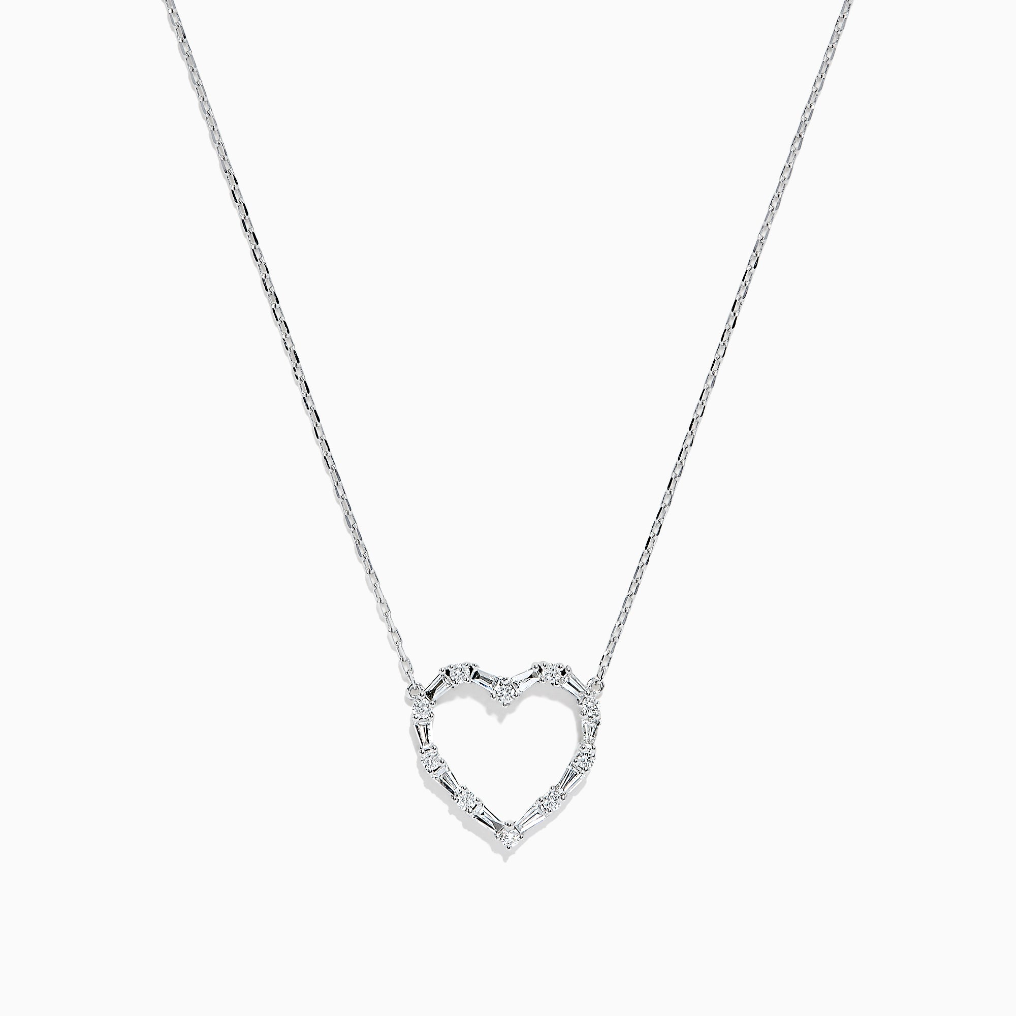Effy Sterling Silver, Ruby & 0.04CT. T.W. Diamond Heart Pendant Necklace |  The Pen Centre