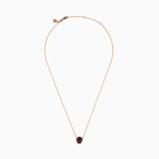 The Signature 14K Rose Gold Ruby and Tsavorite Panther Necklace, 0.52 TCW, features a rose gold chain with a panther head pendant adorned with ruby and tsavorite gems. Shown against a white background.