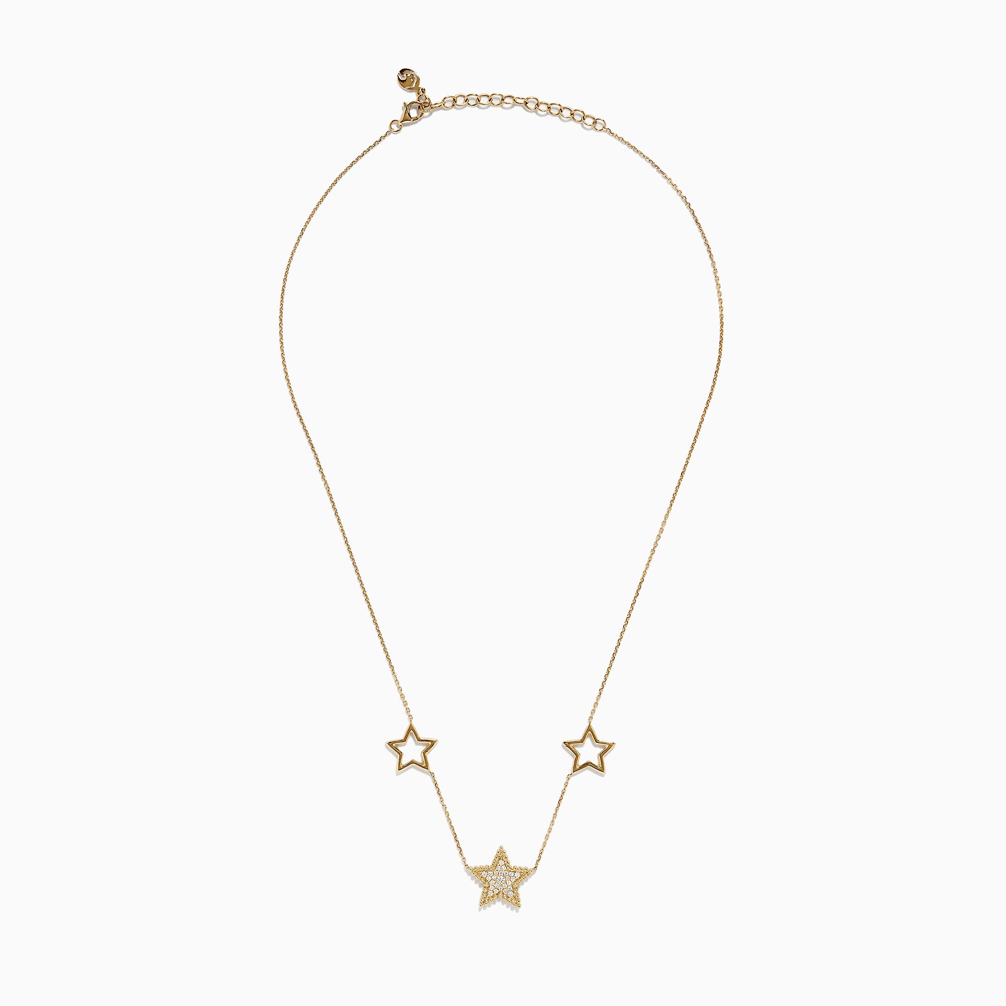 Effy Novelty 14K Yellow Gold Diamond Star Necklace, 0.16 TCW