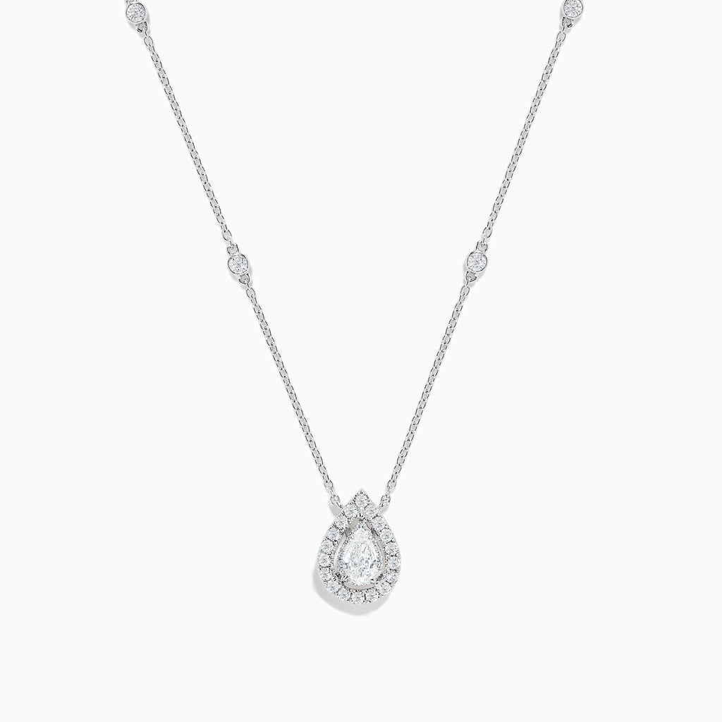 Effy Pave Classica 14K White Gold Diamond Pear Shape Necklace ...