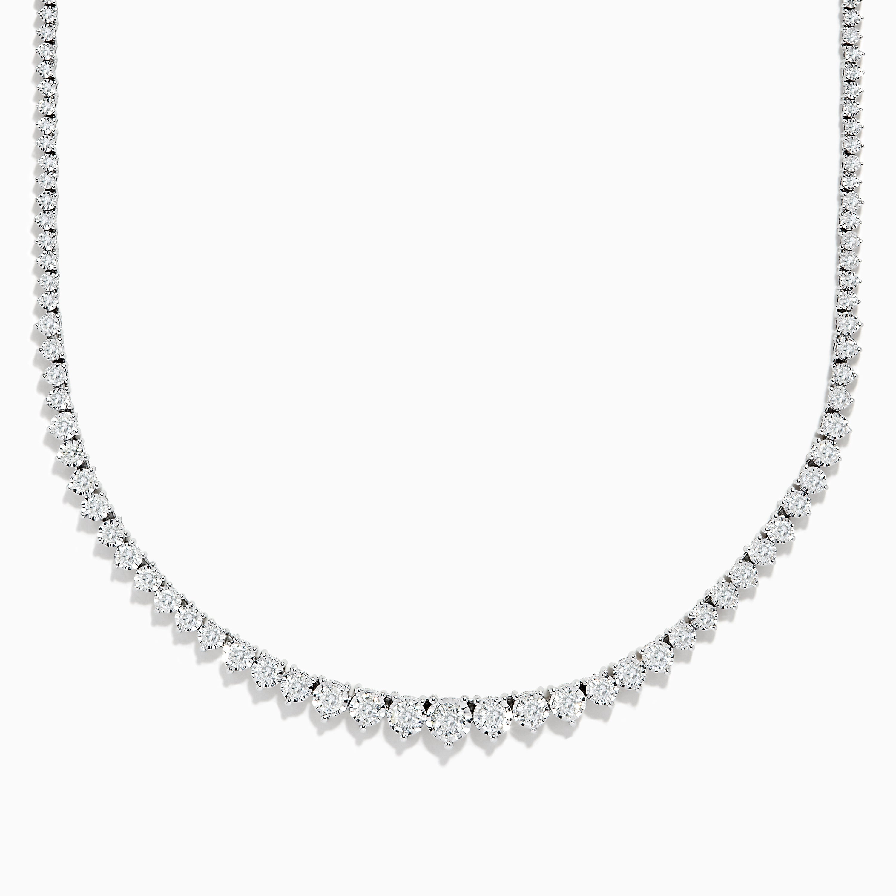 Effy Pave Classica 14K White Gold 18" Diamond Necklace, 6.98 TCW