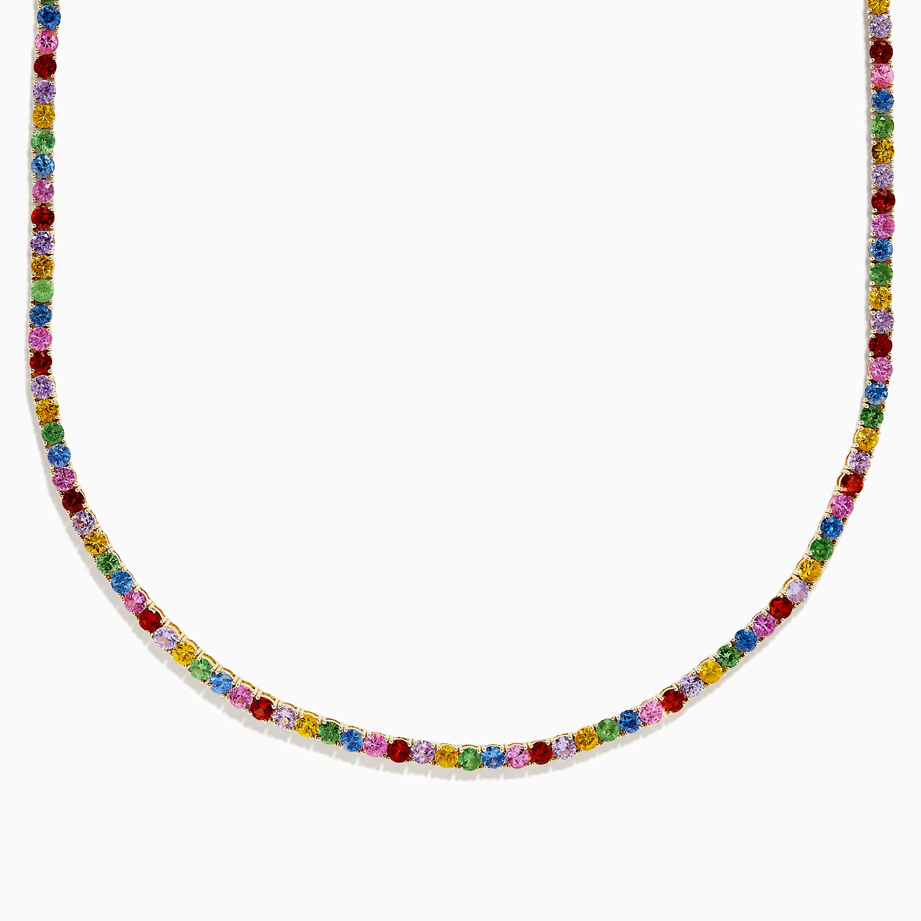 Effy Watercolors 14K Yellow Gold Multi Sapphire Necklace, 17.73 TCW