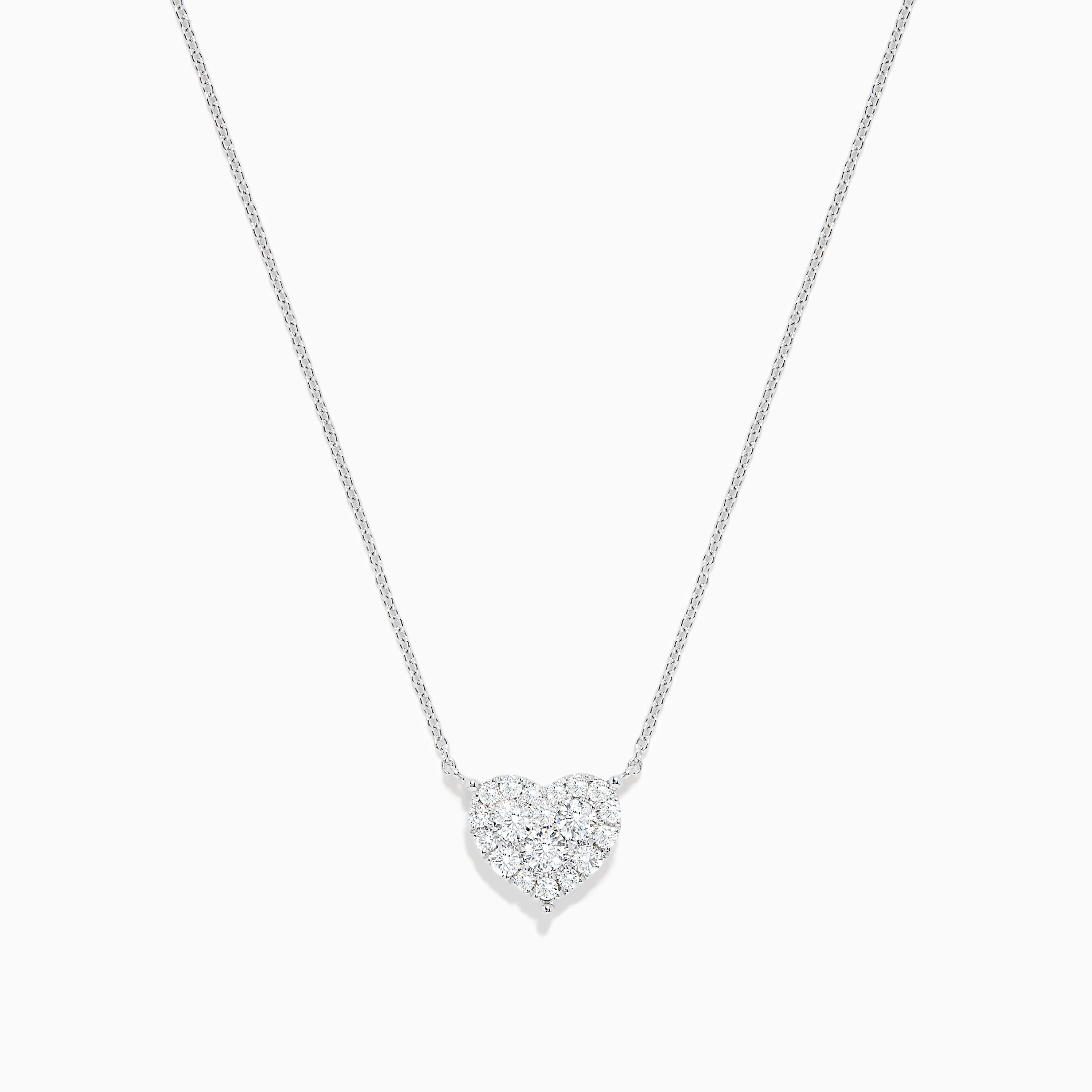 Effy ENY Sterling Silver & 0.32 Tcw Diamond Heart Pendant Necklace in White  | Lyst