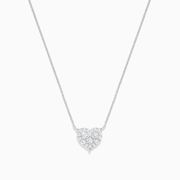 Effy Novelty 14K Yellow Gold Mother of Pearl and Diamond Heart Pendant –  effyjewelry.com
