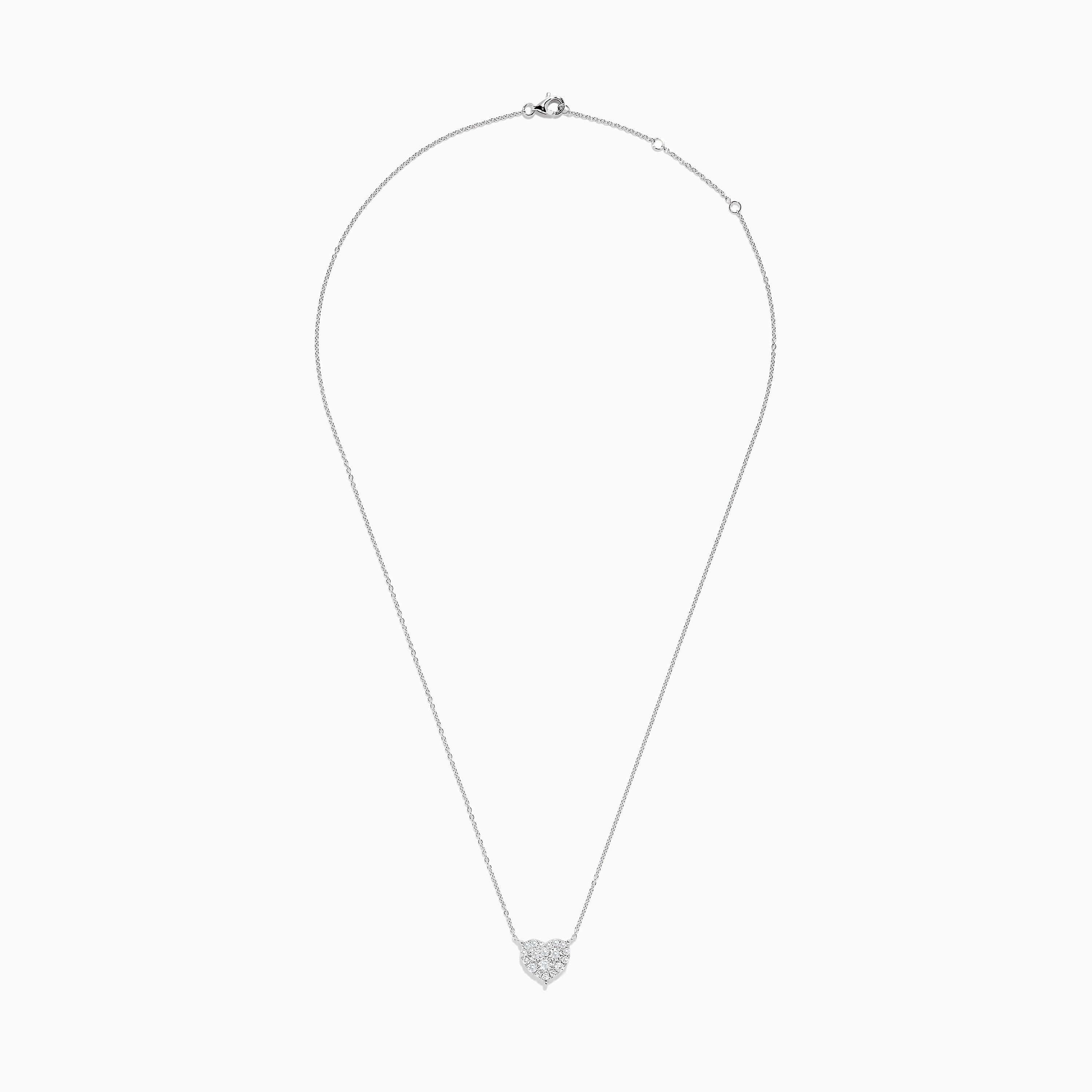 Effy Onyx & Diamond (1/5 ct. t.w.) Heart Halo Pendant Necklace in 14k Gold,  16