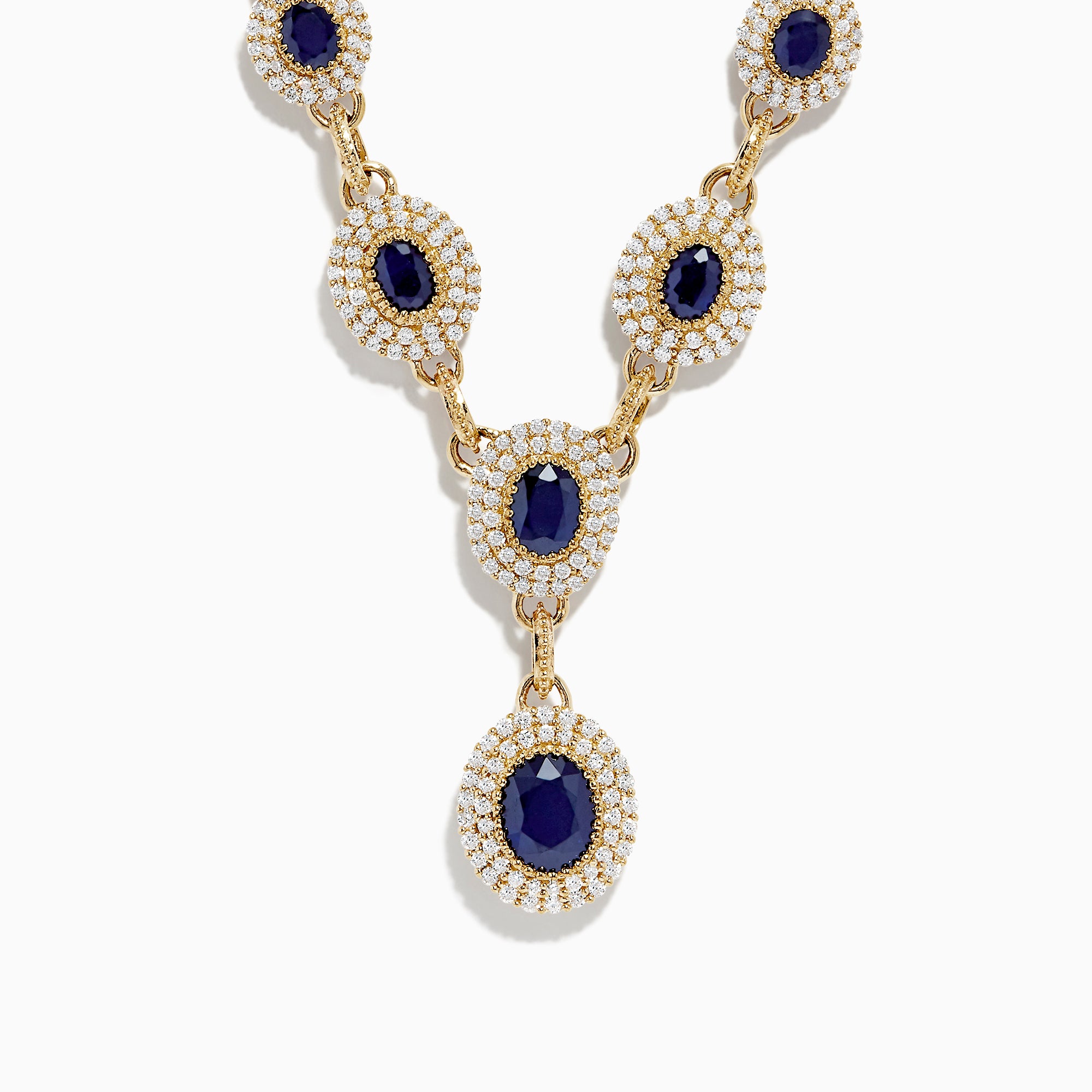 Effy 14K Yellow Gold Sapphire and Diamond Necklace, 7.14 TCW