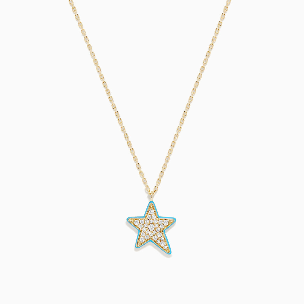 Effy Novelty 14K Yellow Gold Diamond Star Pendant