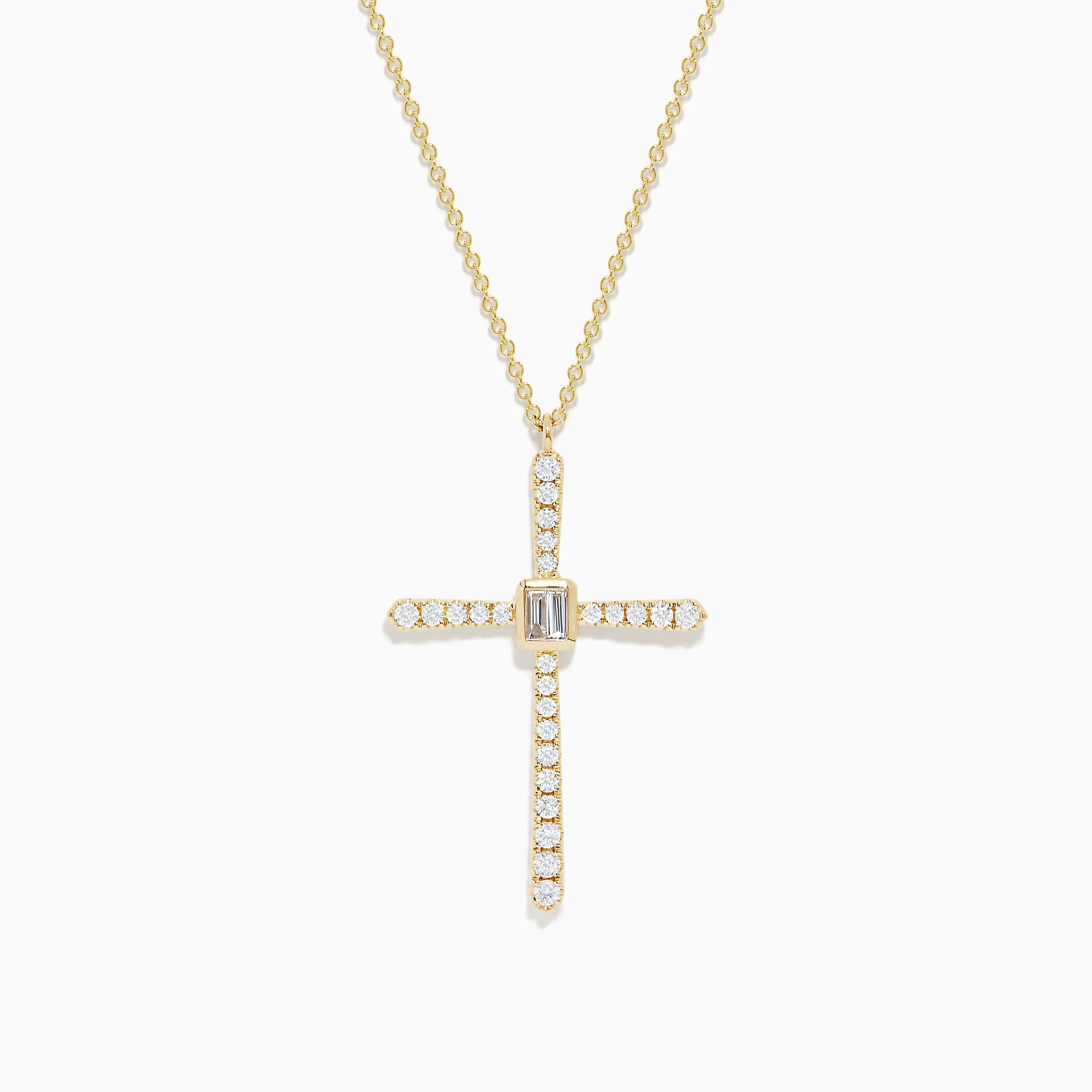 Effy Pave Classica 14K Yellow Gold Diamond Cross Pendant