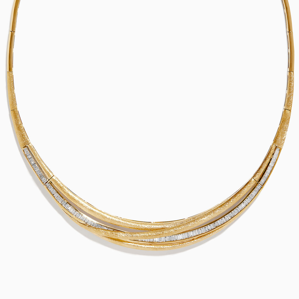 Effy D'Oro 14K Yellow Gold Diamond Crossover Necklace