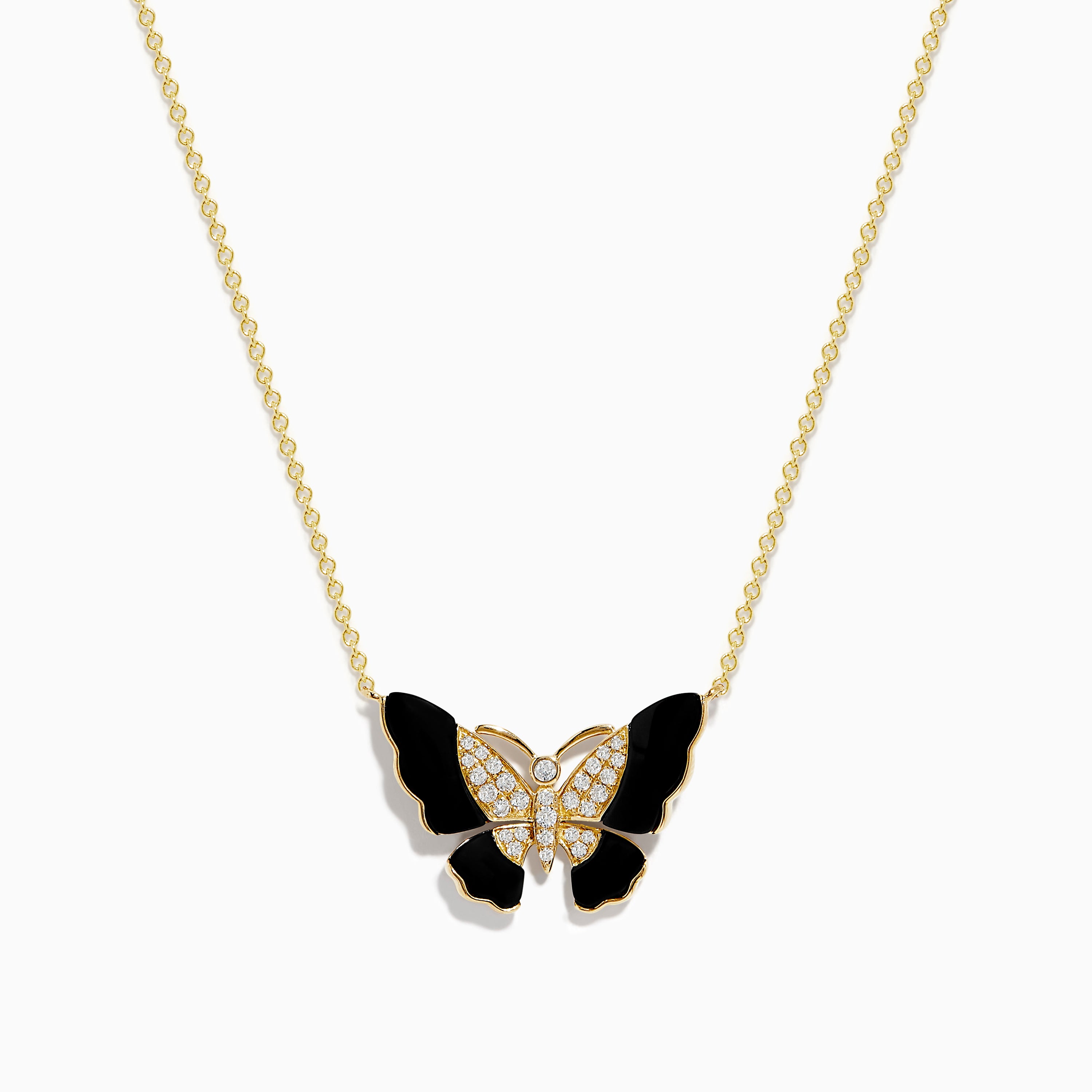Diamond Butterfly Pendant in 9ct Yellow Gold