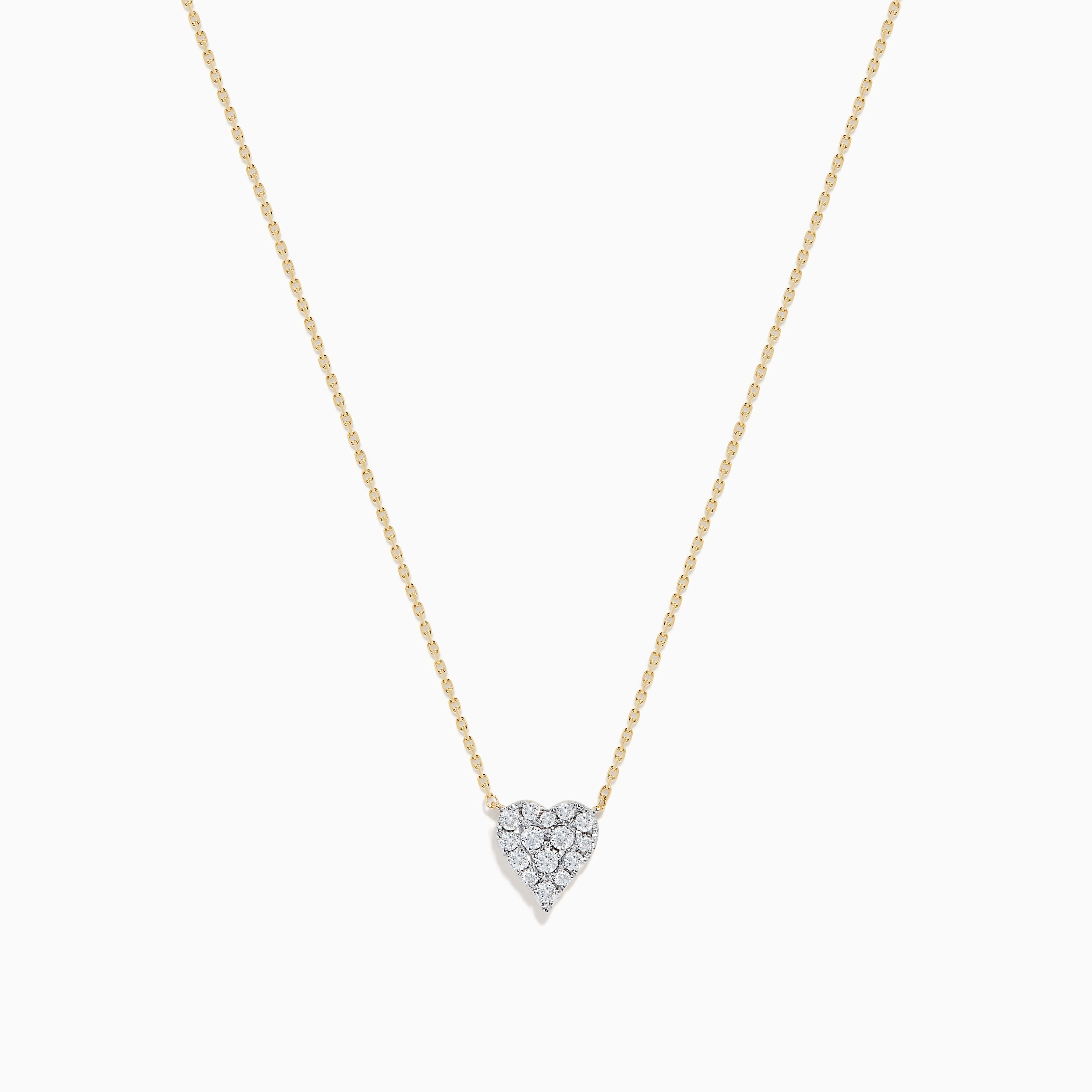 EFFY Collection EFFY® Diamond Heart Pendant Necklace (5/8 ct. t.w.) in 14k  White or Yellow Gold - Macy's