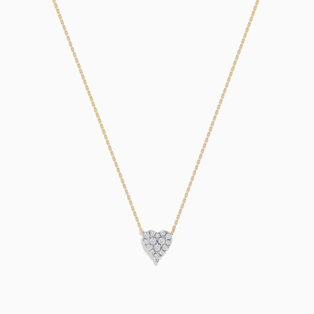 Effy Casino 14K Yellow Gold Diamond Heart Necklace