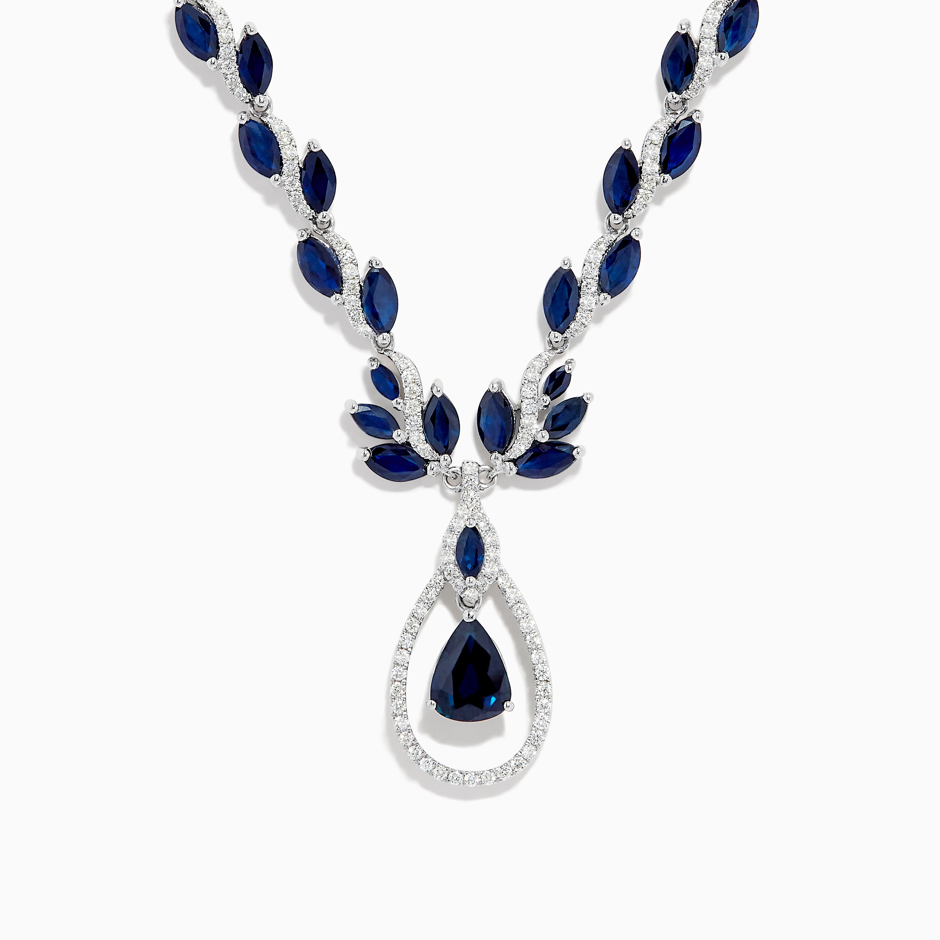 Effy Royale Bleu 14K White Gold Sapphire and Diamond Necklace