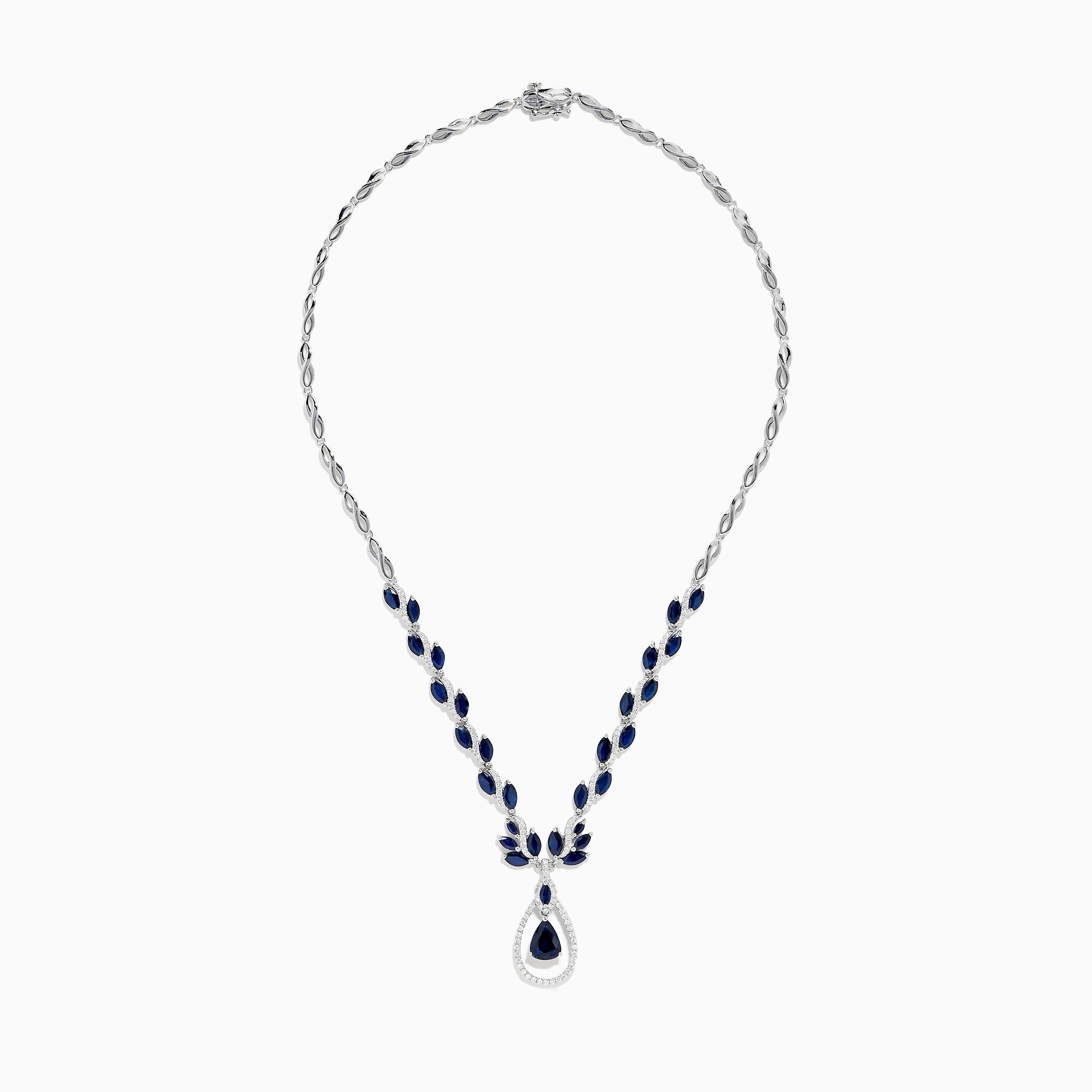 Effy Royale Bleu 14K White Gold Sapphire and Diamond Necklace, 1.11 TCW