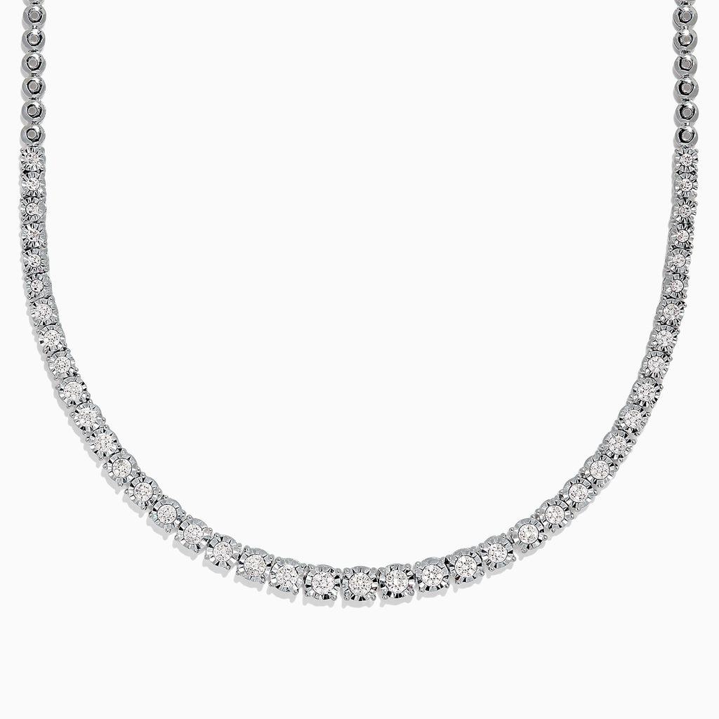 Effy 925 Sterling Silver Diamond Necklace, 0.31 TCW