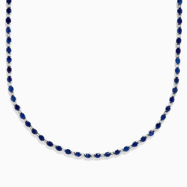 925 Sterling Silver Blue Sapphire Tennis Necklace – effyjewelry.com