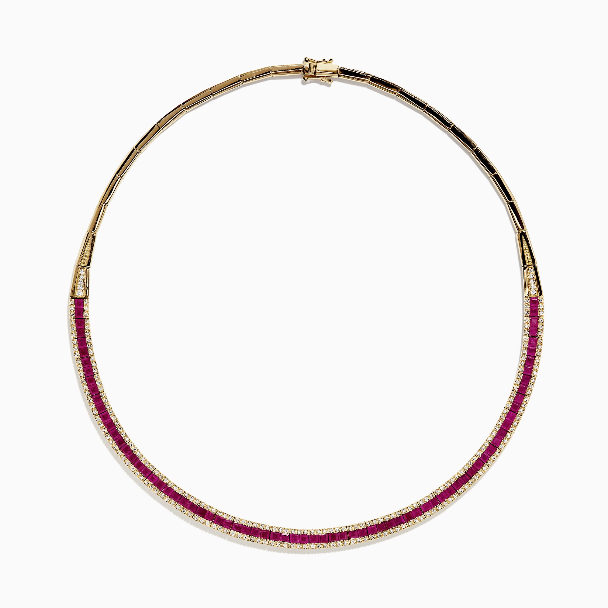 Effy Ruby Royale 14K Yellow Gold Ruby and Diamond Necklace, 11.31 TCW