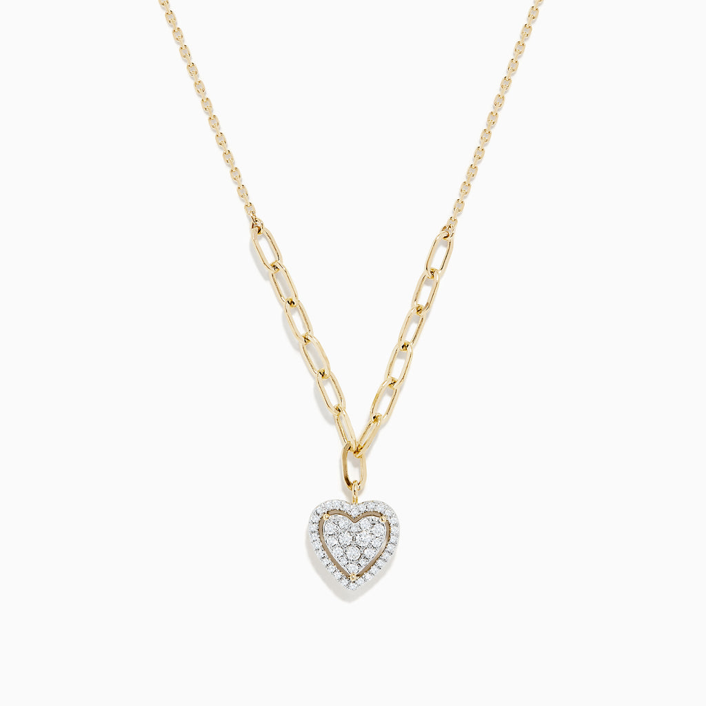 Effy D'oro 14K Yellow Gold Diamond Heart Necklace