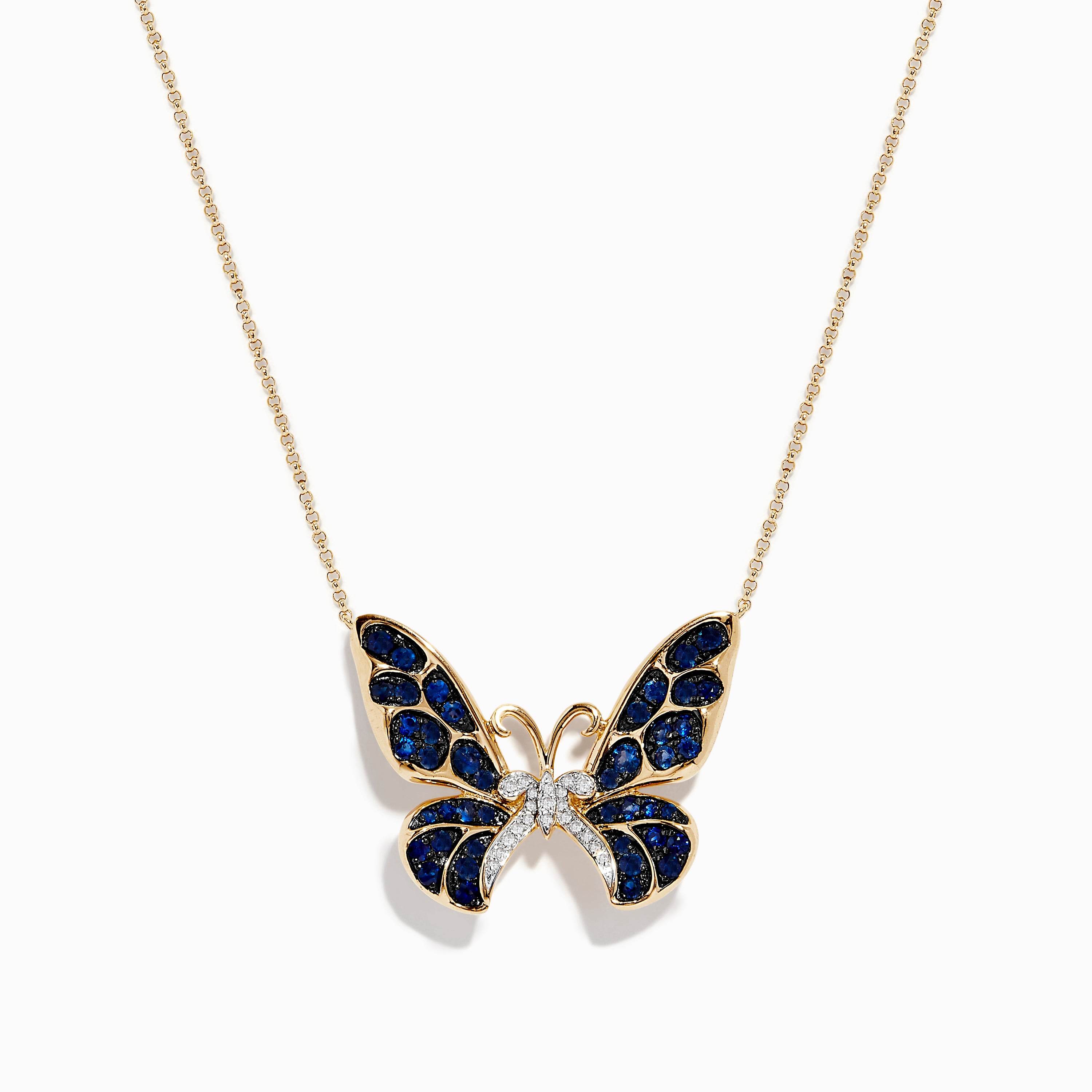 Blue butterfly diamond necklace Clearance