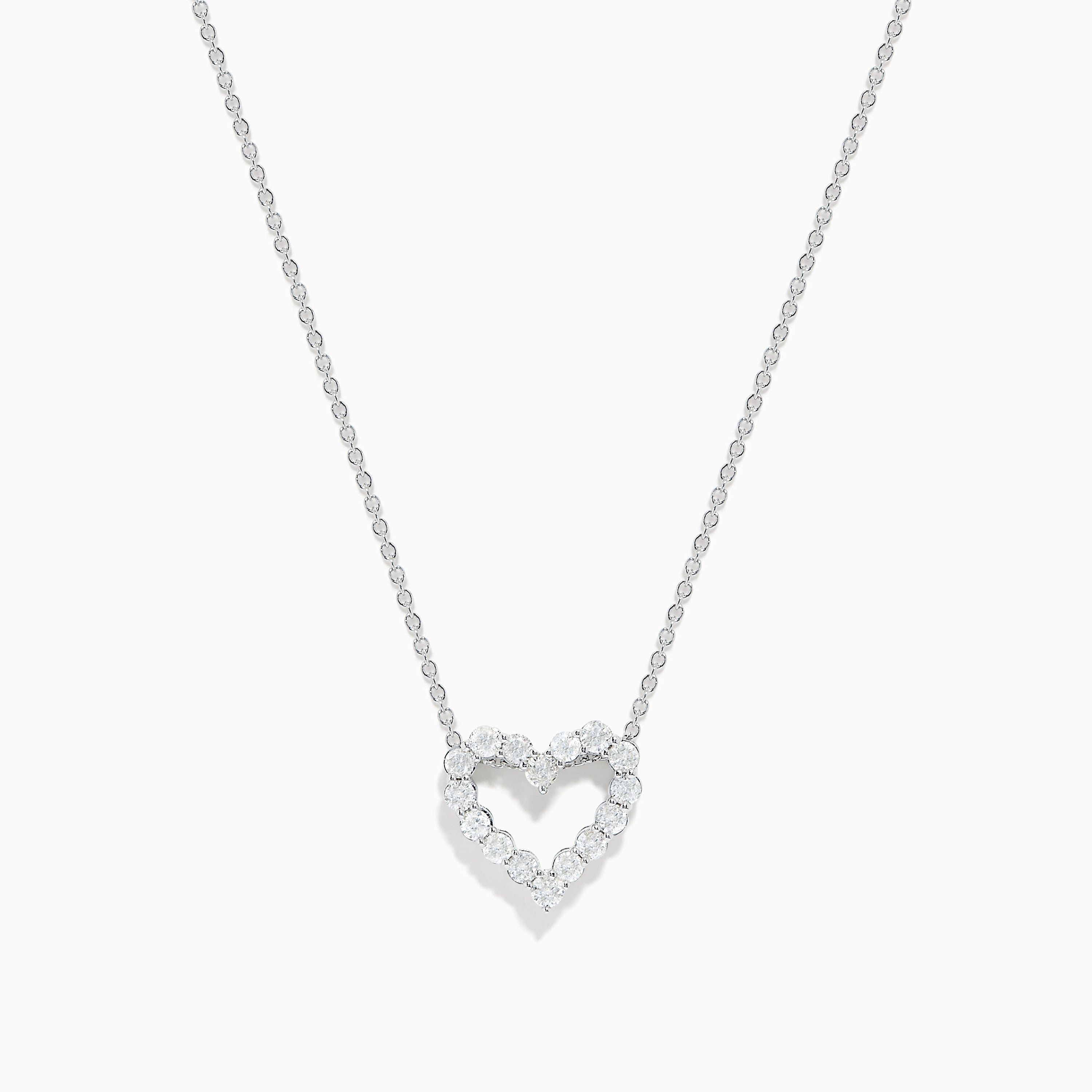Effy Pave Classica 14K White Gold Diamond Heart Pendant