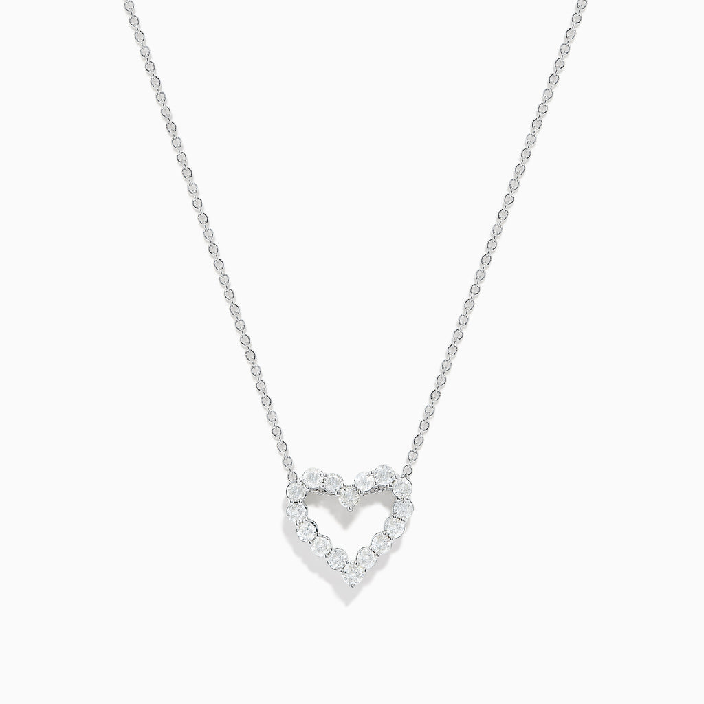 Effy Pave Classica 14K White Gold Diamond Heart Pendant