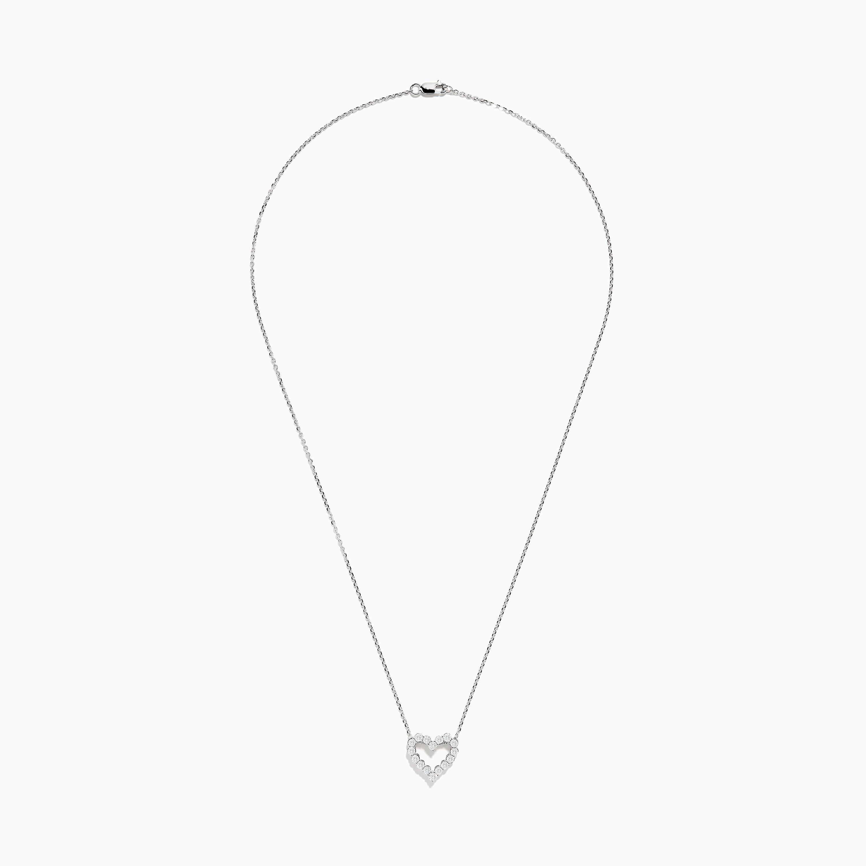 Pave Classica 14K White Gold Diamond Heart Pendant – effyjewelry.com
