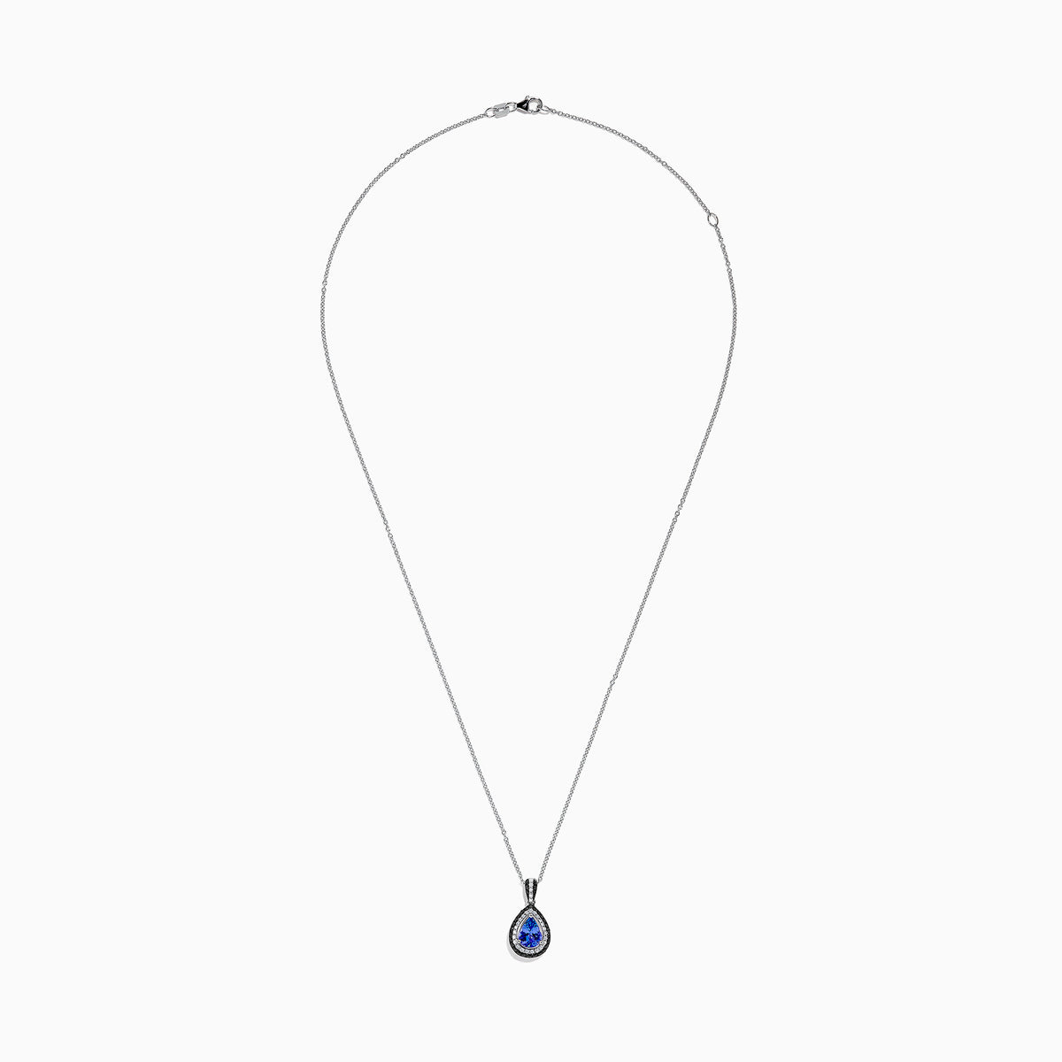 A 14K gold Nahla Siri pendant with a teardrop-shaped tanzanite center, 1.22 TCW, surrounded by sparkling diamonds.