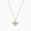 The Novelty 14K Yellow Gold Diamond Bee Pendant (0.26 TCW) features sparkling white stones on its wings and body, displayed against a white background.