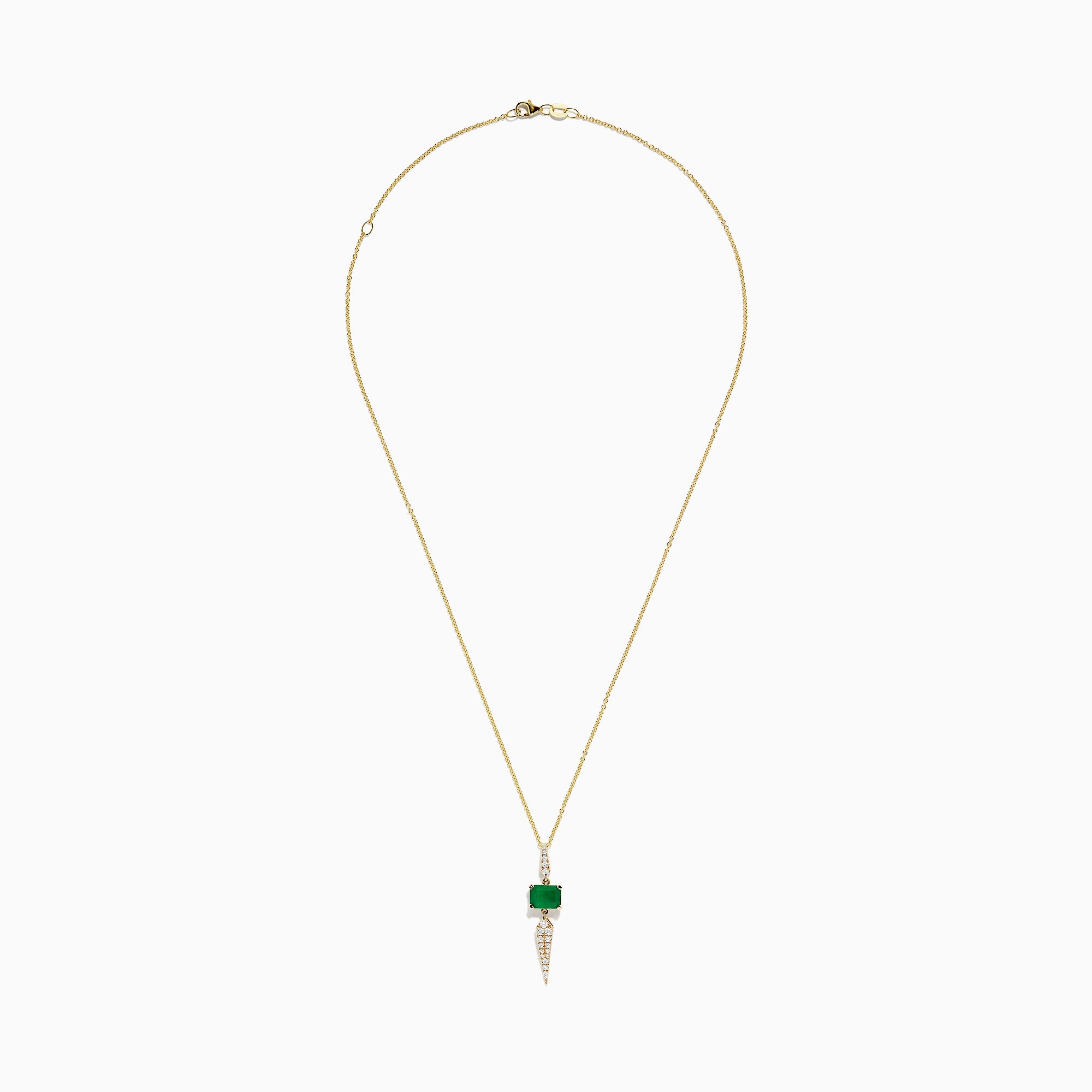 Effy Brasilica 14K Yellow Gold Emerald and Diamond Pendant, 1.66 TCW