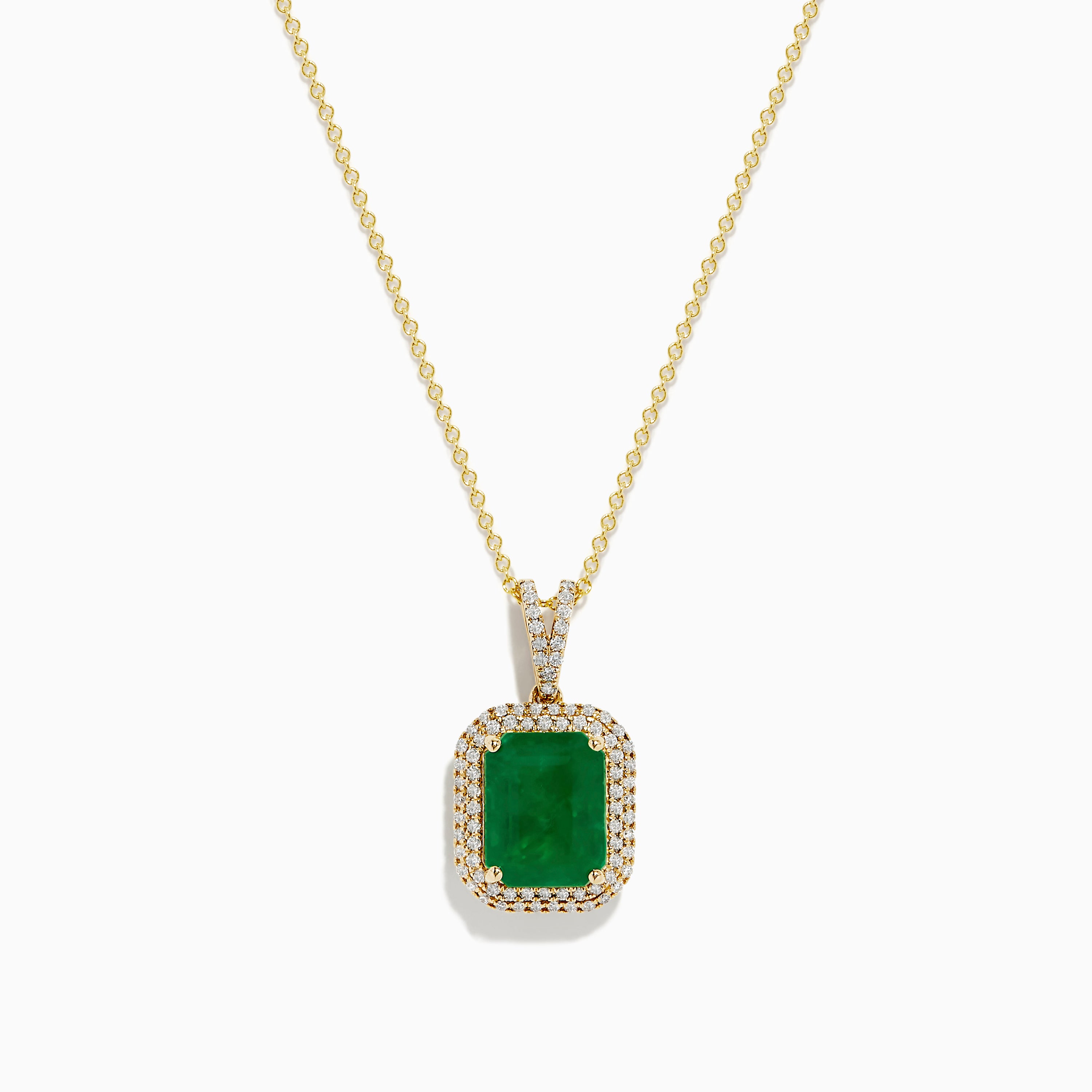 Effy Brasilica 14K Yellow Gold Emerald and Diamond Pendant