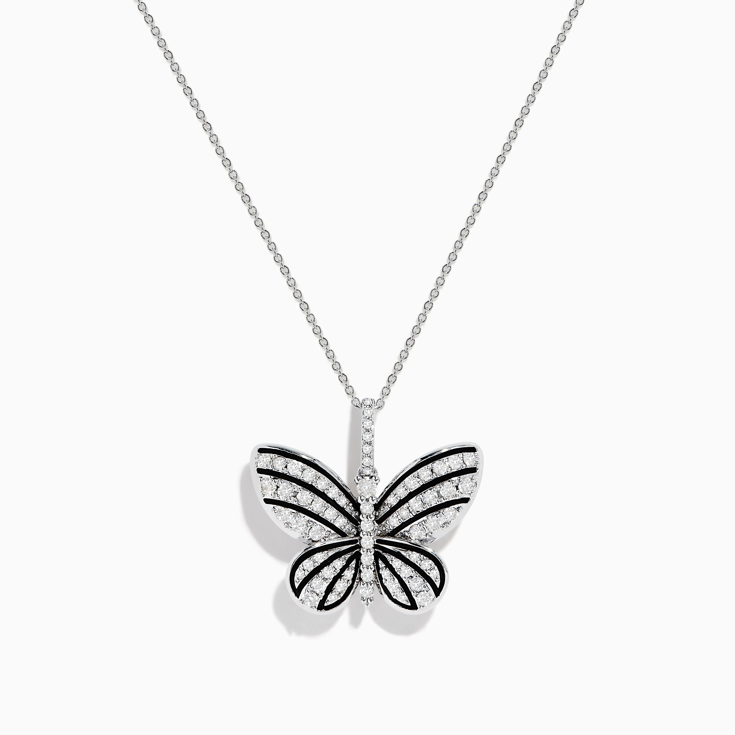 Diamond white gold butterfly necklace Clearance