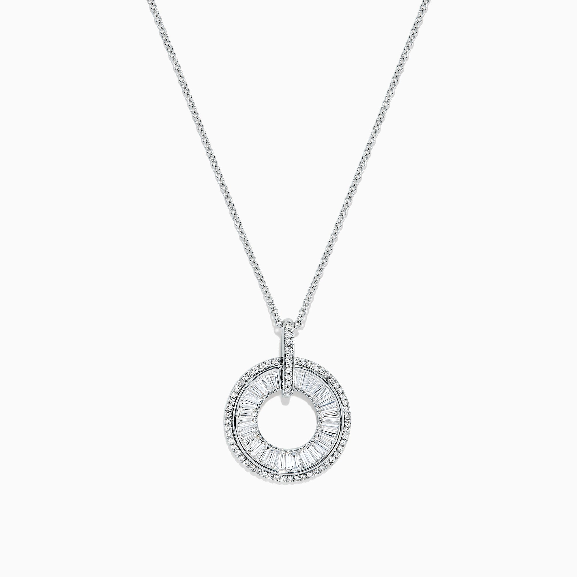 Effy Classique 14K White Gold Diamond Circle Pendant, 0.70 TCW