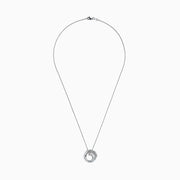 The Classique 14K White Gold Diamond Swirl Pendant (0.48 TCW) features a round swirl design with sparkling diamonds, inspired by Effy Classique and set on a delicate white gold chain for an elegant, modern style.