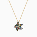The Watercolors 14K Gold Sapphire & Diamond Starfish Pendant features 1.19 TCW of brilliant sapphires and diamonds in a dazzling starfish design.