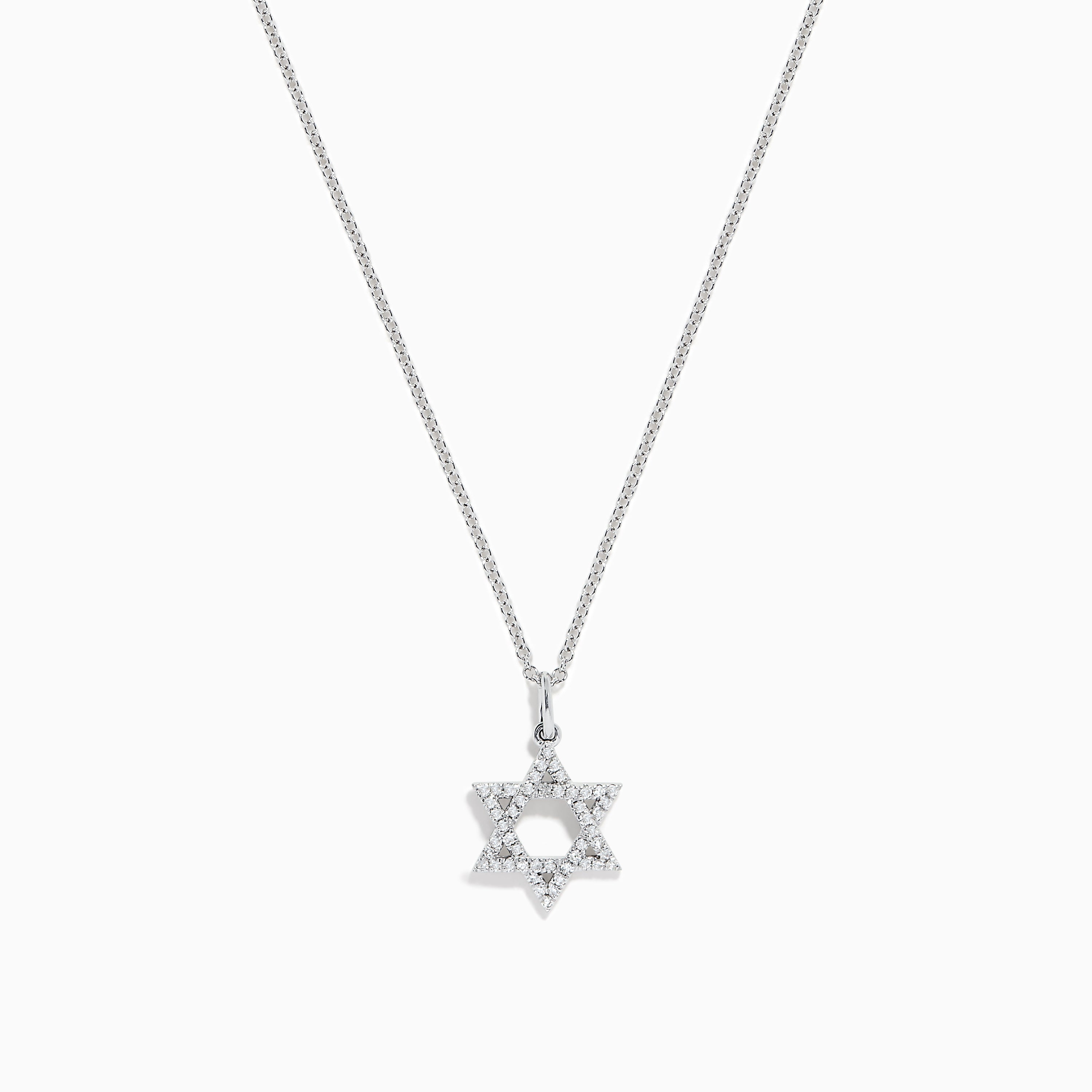 Effy Novelty 14K White Gold Diamond Star of David Pendant, 0.14 TCW