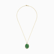 The Brasilica 14K Yellow Gold Emerald and Diamond Pendant features clustered emeralds at the center, accented by sparkling diamonds for added elegance.