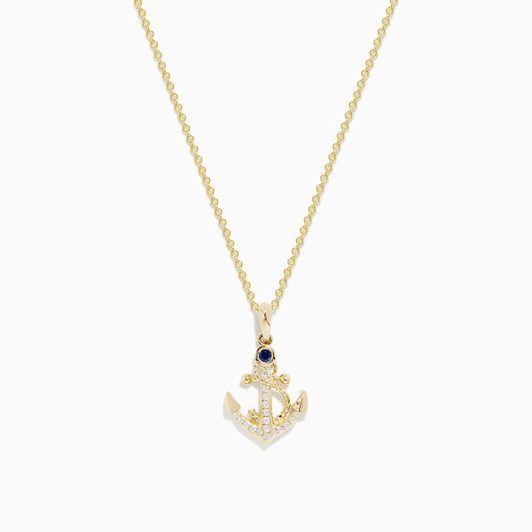 Effy Seaside 14K Yellow Gold Ruby and Diamond Anchor Pendant –  effyjewelry.com