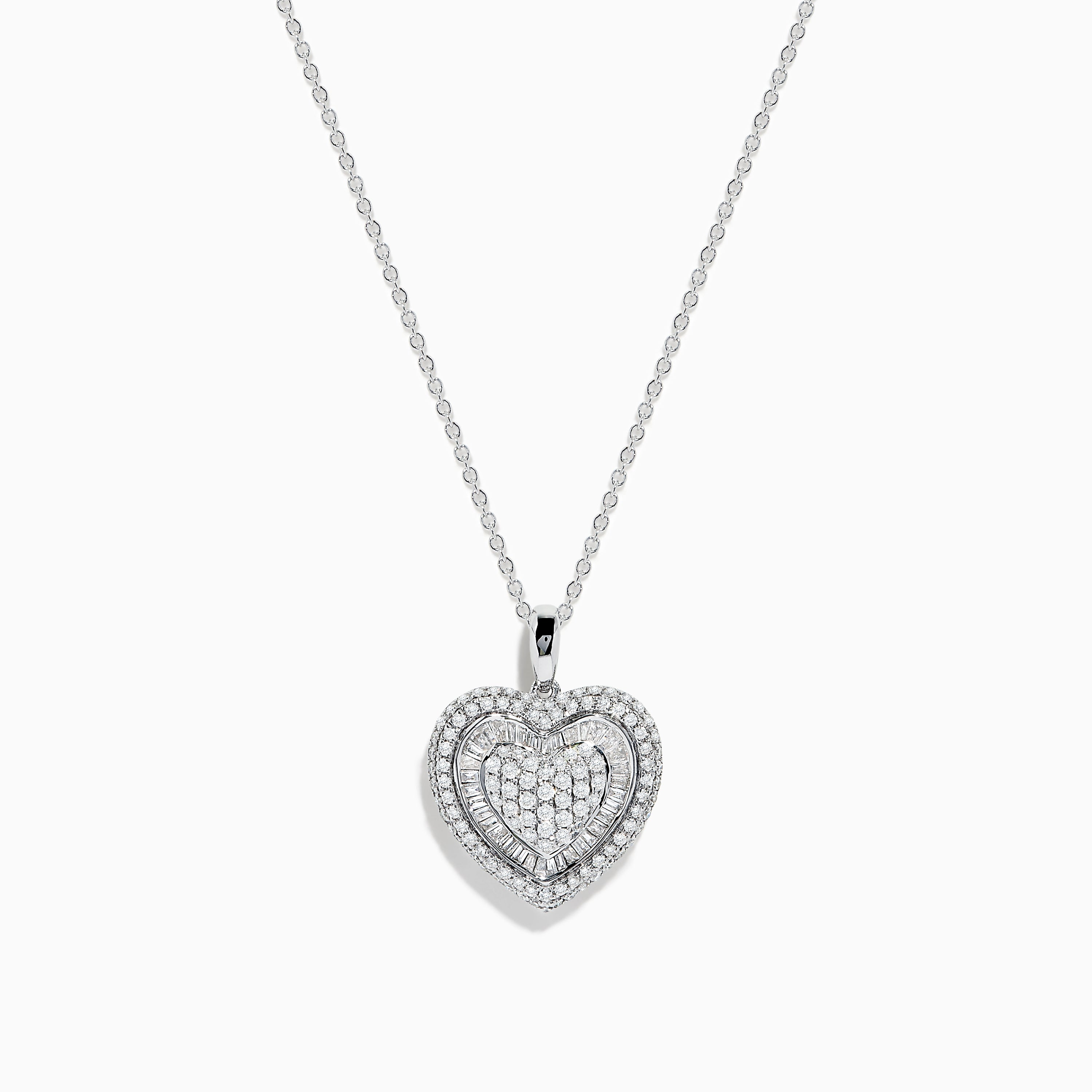 Pave Classica 14K White Gold Diamond Heart Pendant