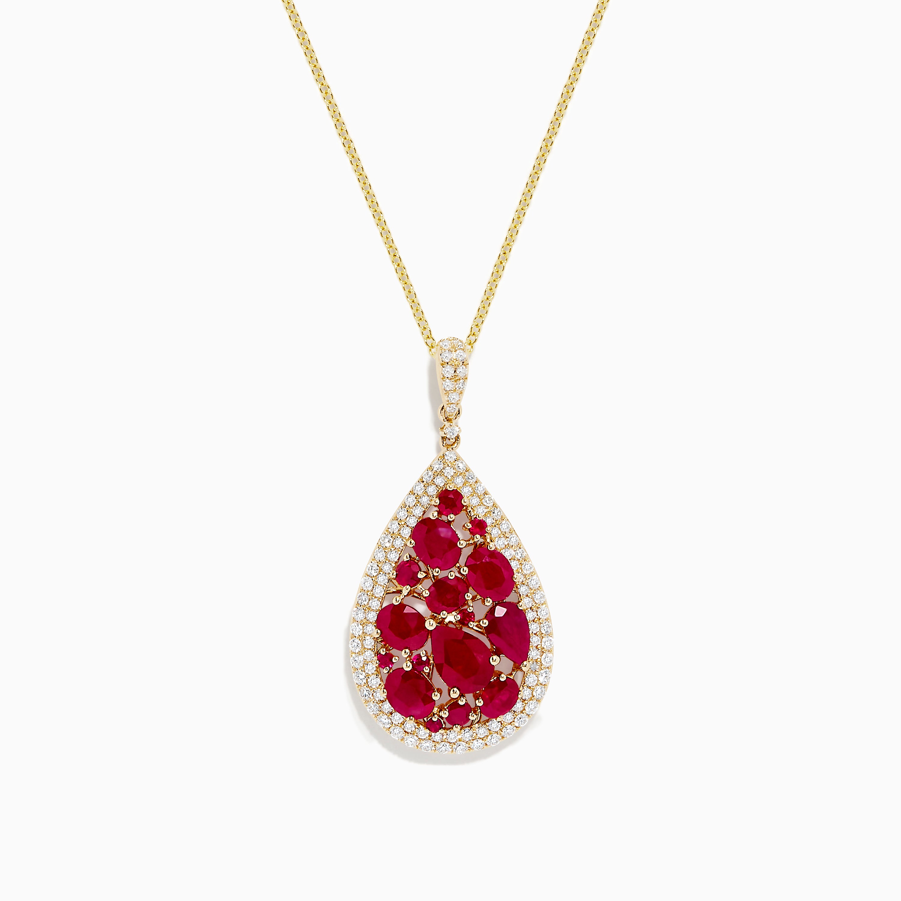 Effy Ruby Royale 14K Yellow Gold Ruby and Diamond Pendant | effyjewelry.com