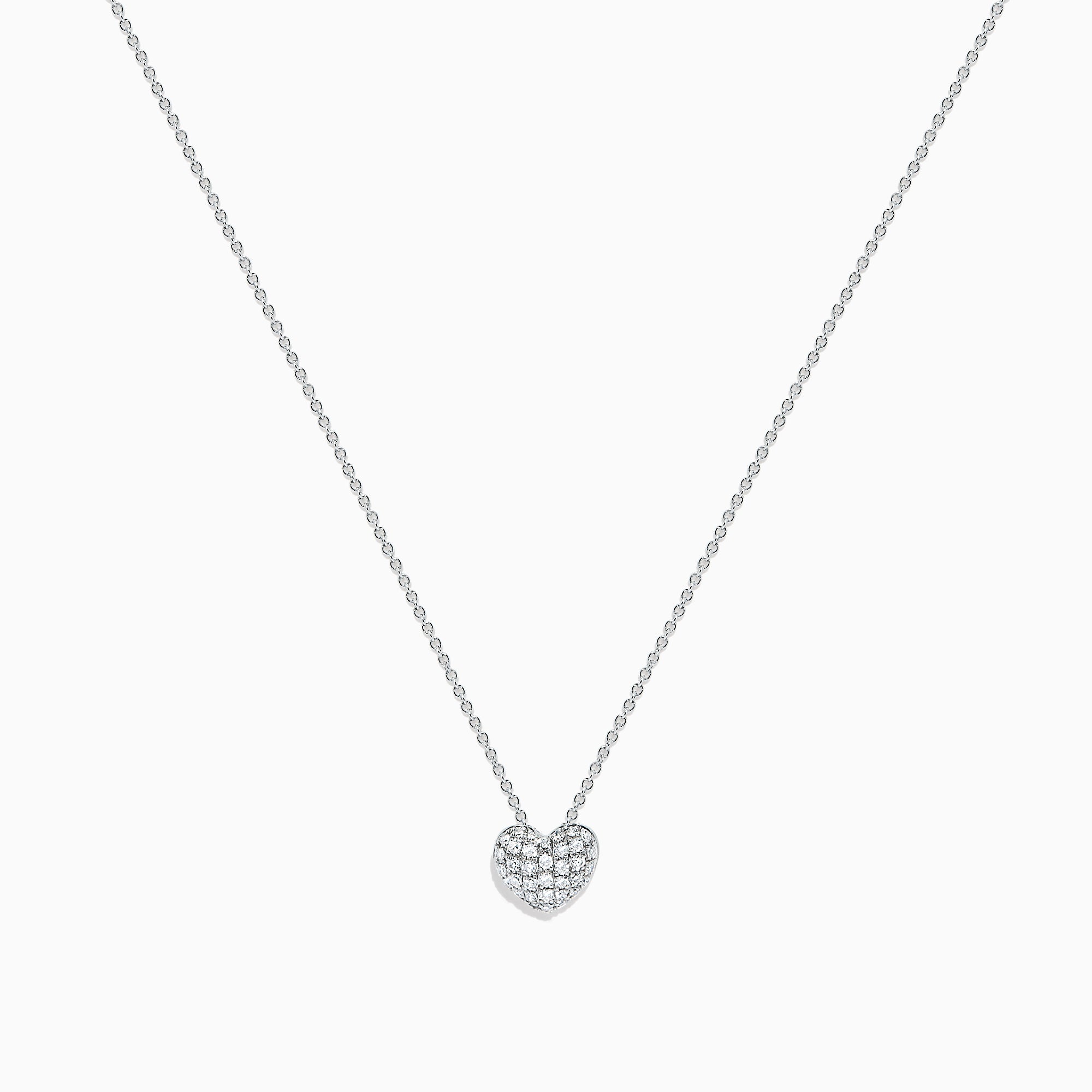 Effy Kidz 14K White Gold Diamond Pave Heart Pendant, 0.14 TCW