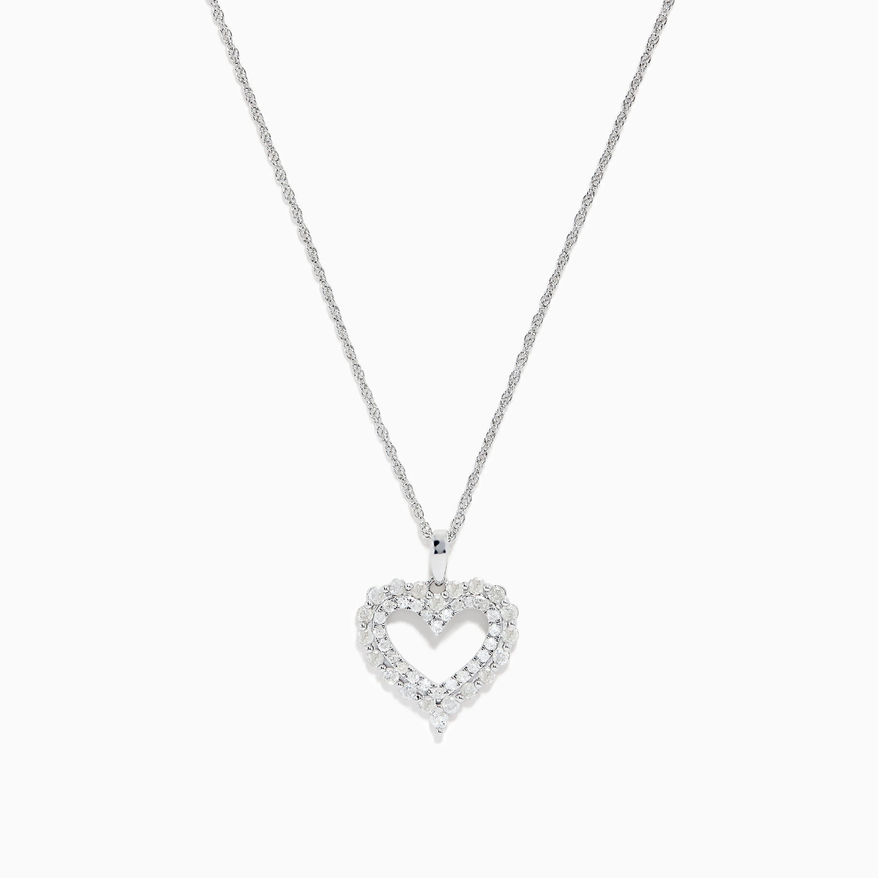 Effy 14K White Gold Black and White Diamond Heart Pendant, 1.65 TCW –  effyjewelry.com