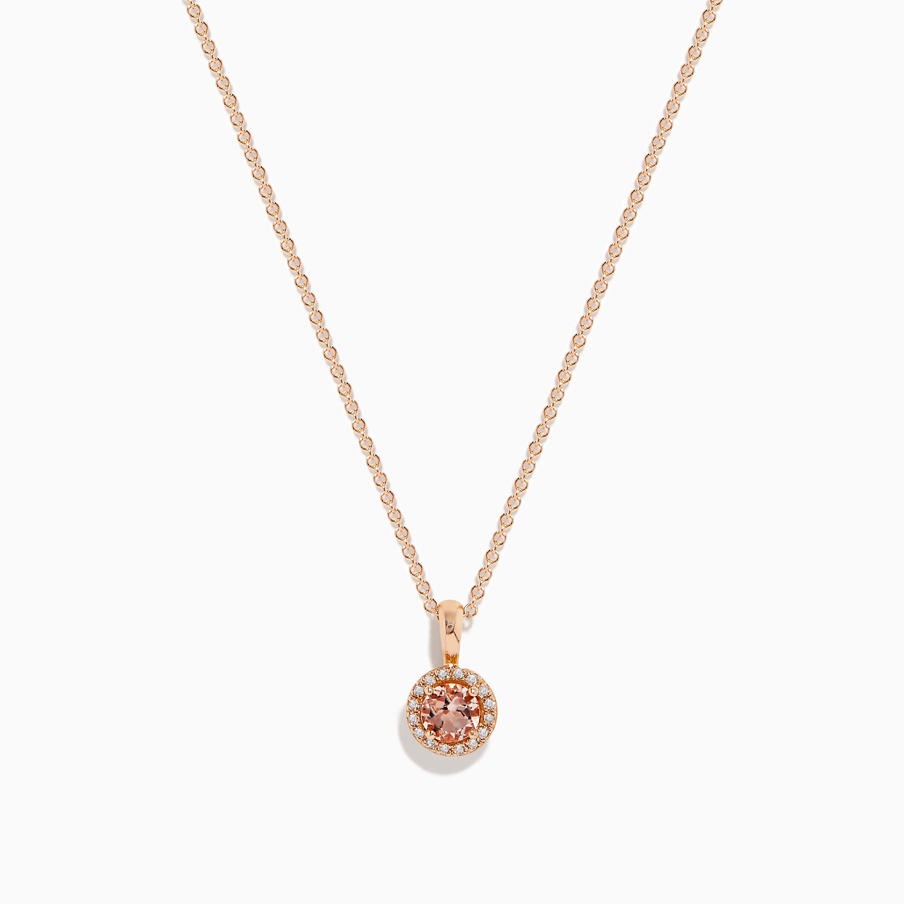Effy Blush 14K Rose Gold Diamond and Morganite Pendant