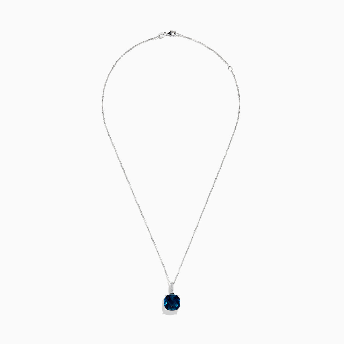Ocean Bleu 14K Gold Pendant features an 8.29 TCW London Blue Topaz with diamonds, set in a sleek design for an elegant look.