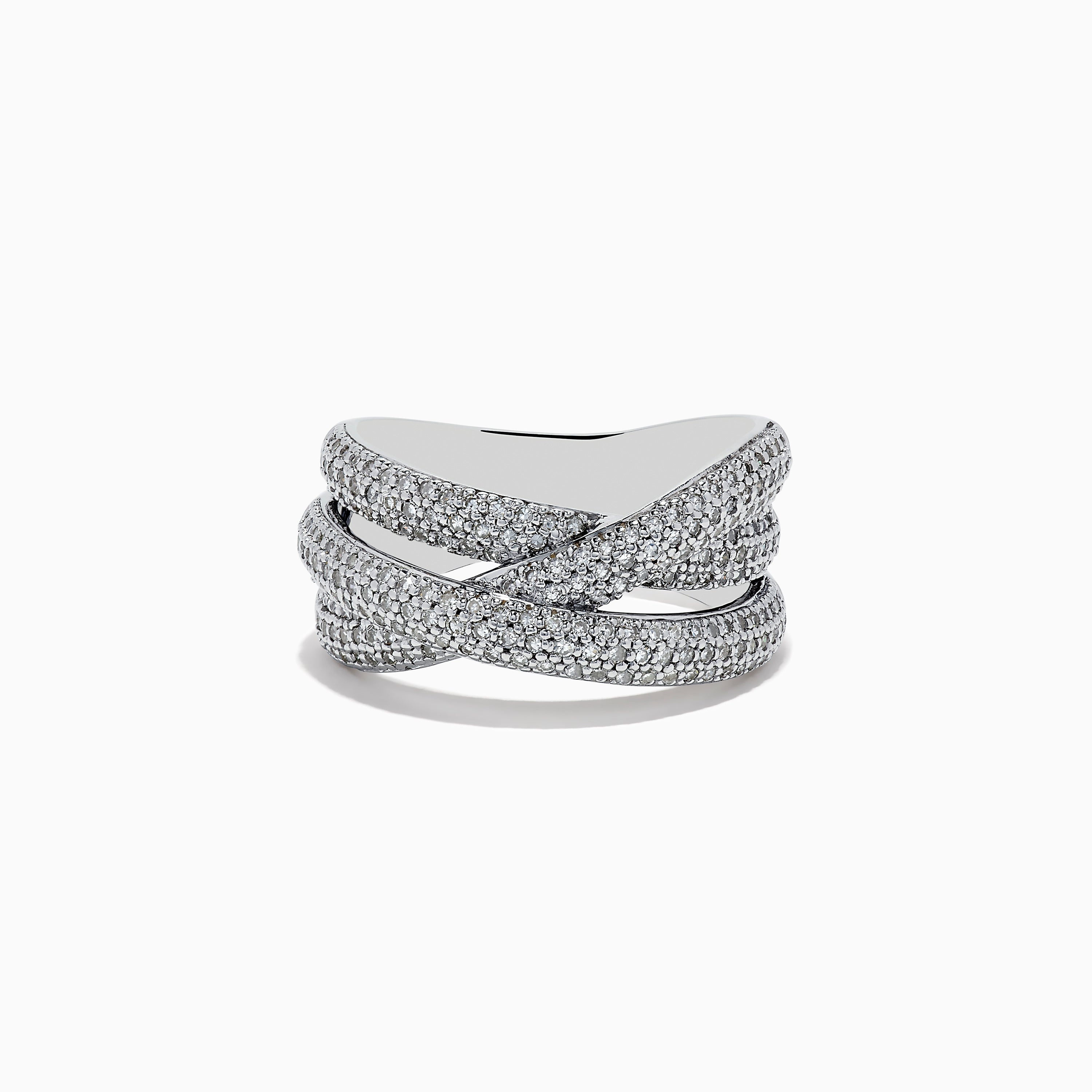 925 Sterling Silver Diamond Crossover Ring – effyjewelry.com