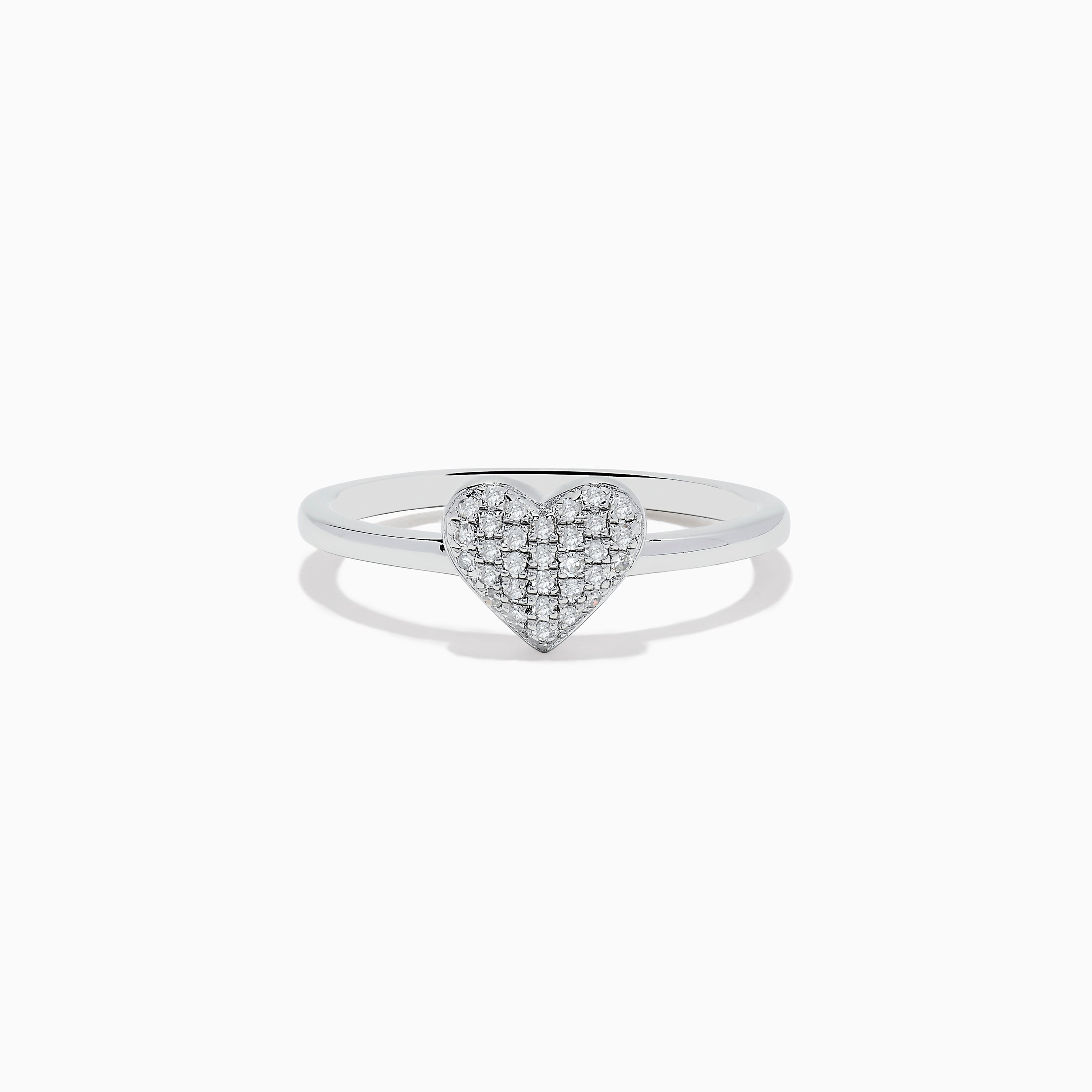 Effy 925 Sterling Silver Diamond Heart Ring
