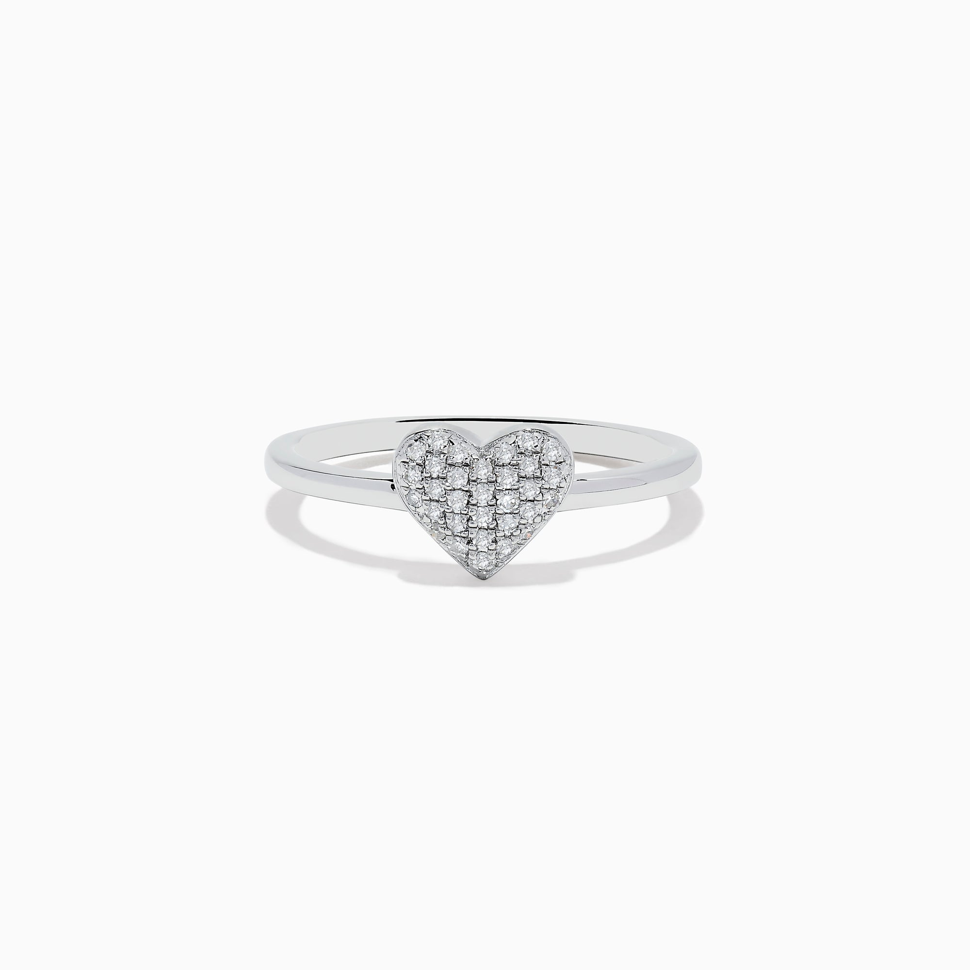 The 925 Sterling Silver Diamond Heart Ring features a heart-shaped centerpiece adorned with sparkling diamonds, displayed against a plain white background.
